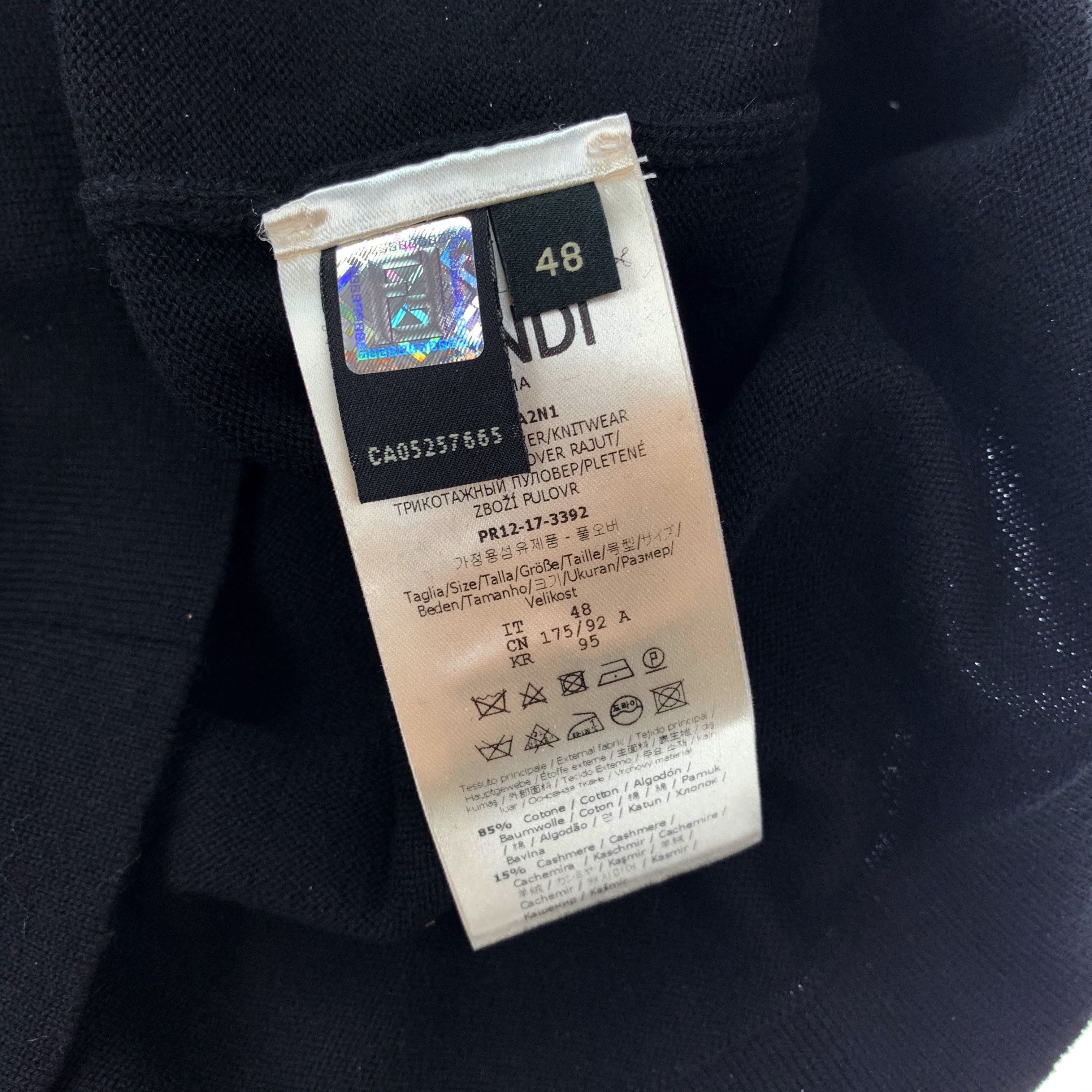 Fendi Fendi Black Velour Pocket Sweatshirt Size US L / EU 52-54 / 3 - 4 Thumbnail