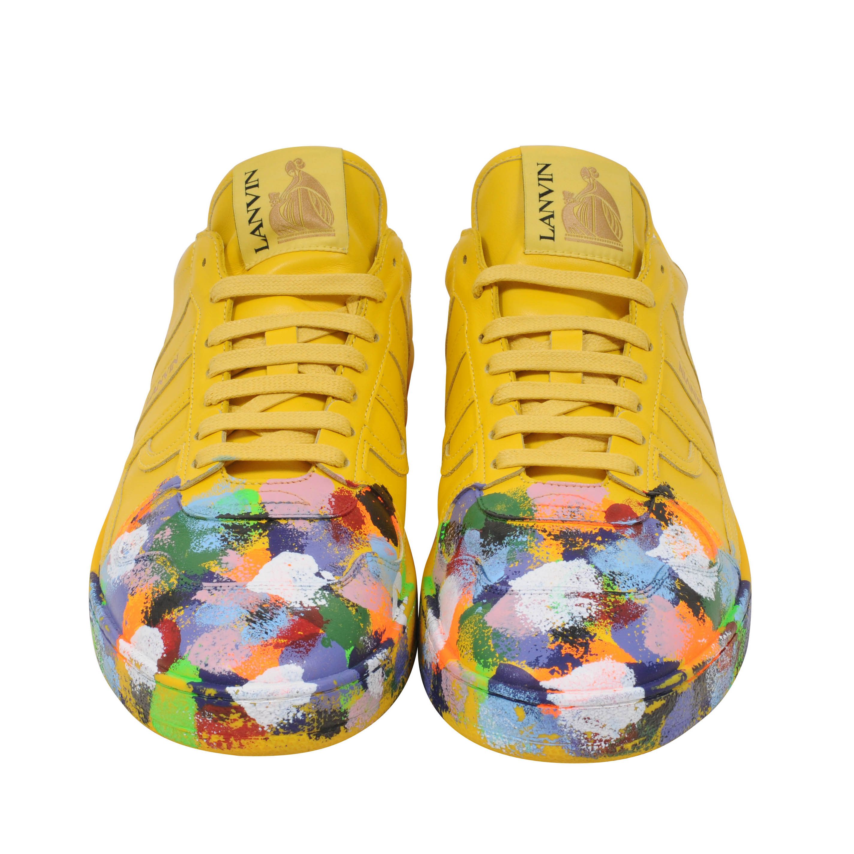 Gallery Dept. × Lanvin Galley Dept Clay Painted Yellow Leather Sneakers - 00856 Size US 10 / EU 43 - 2 Thumbnail