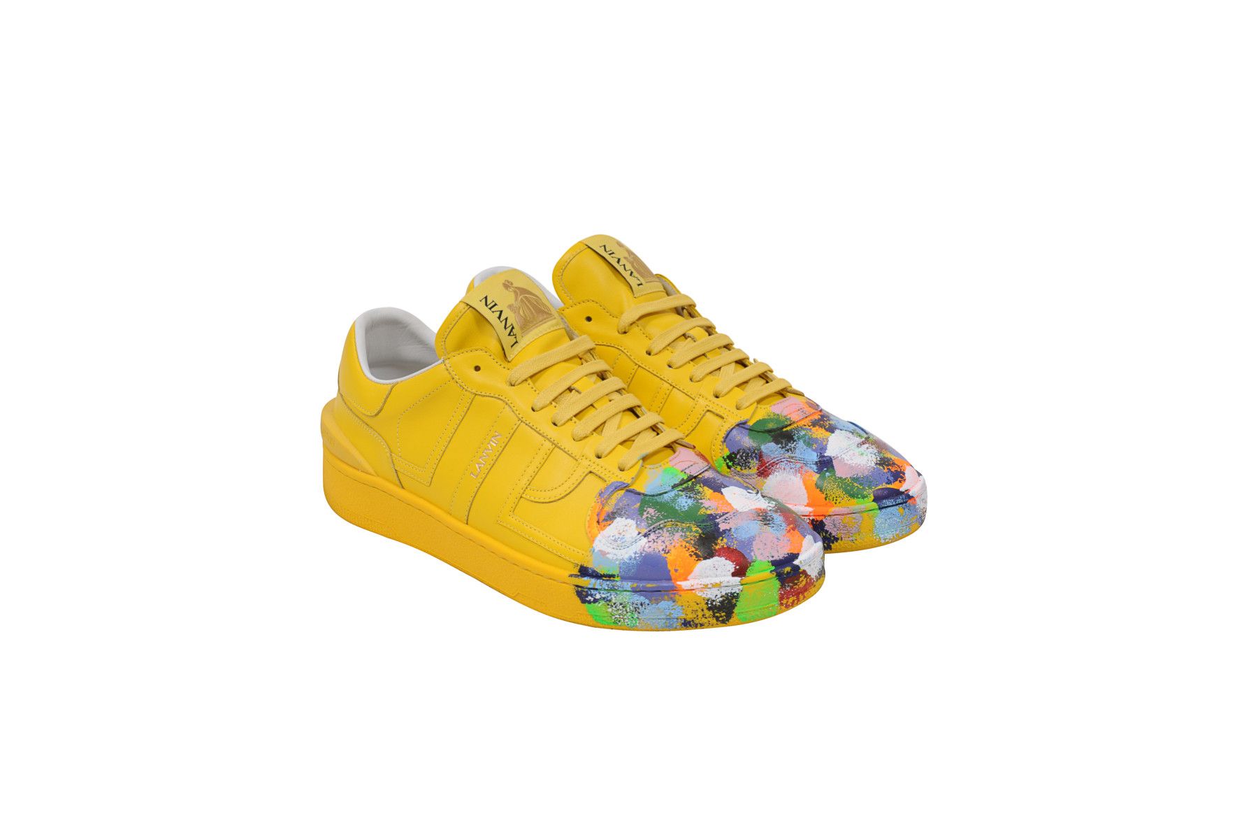 Gallery Dept. × Lanvin Galley Dept Clay Painted Yellow Leather Sneakers - 00856 Size US 10 / EU 43 - 1 Thumbnail