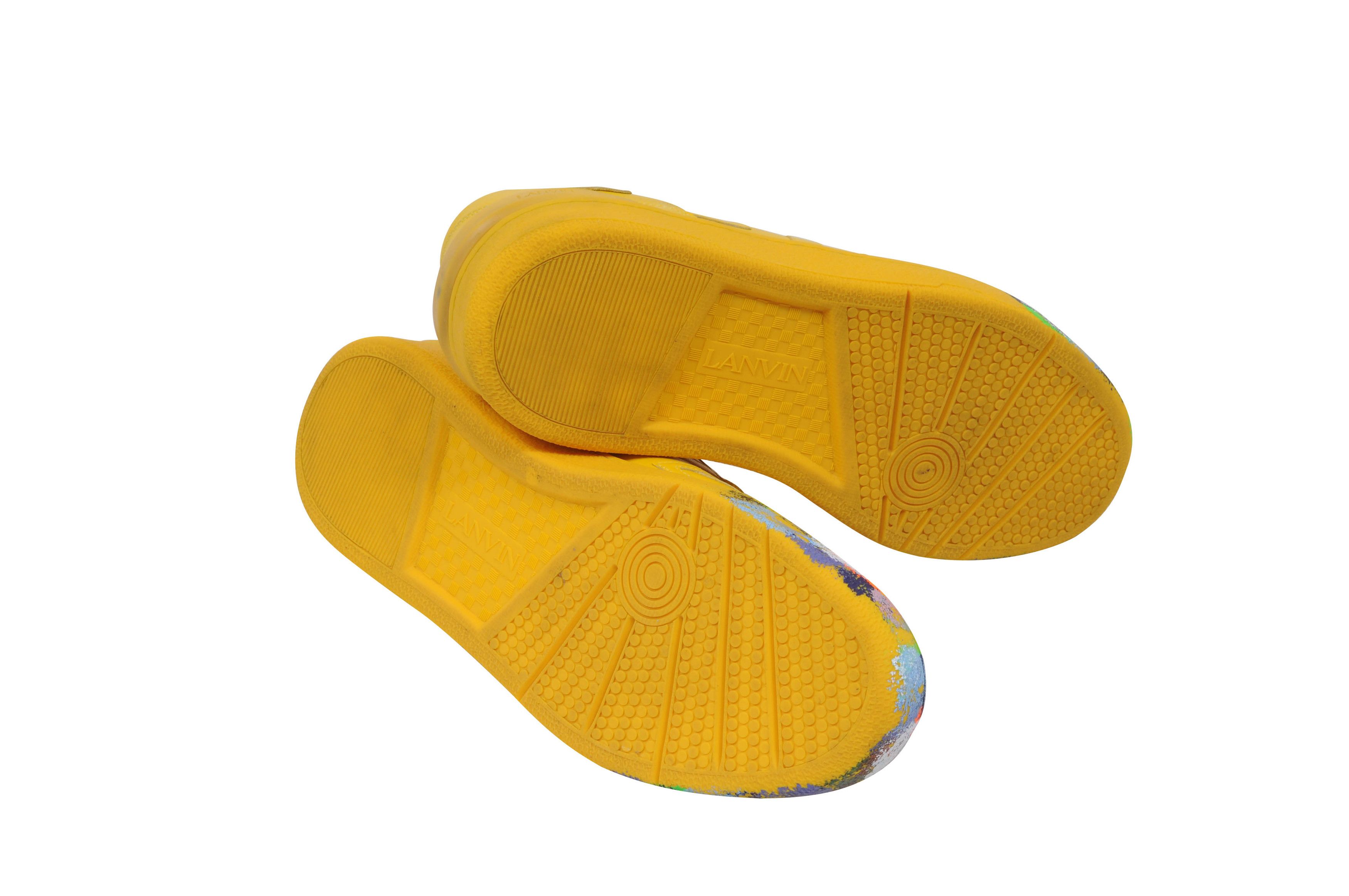 Gallery Dept. × Lanvin Galley Dept Clay Painted Yellow Leather Sneakers - 00856 Size US 10 / EU 43 - 7 Thumbnail