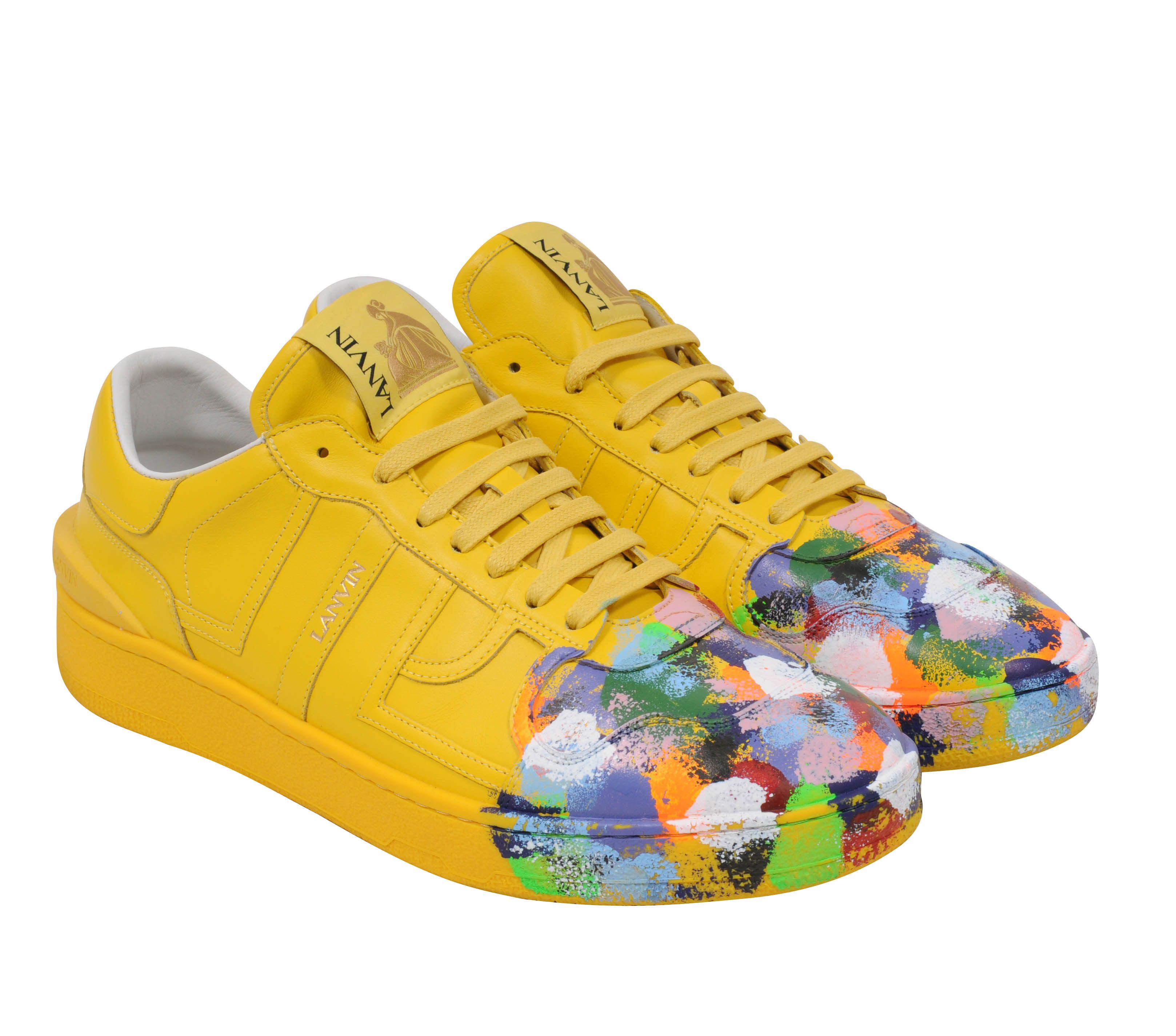 Gallery Dept. × Lanvin Galley Dept Clay Painted Yellow Leather Sneakers - 00856 Size US 10 / EU 43 - 9 Thumbnail