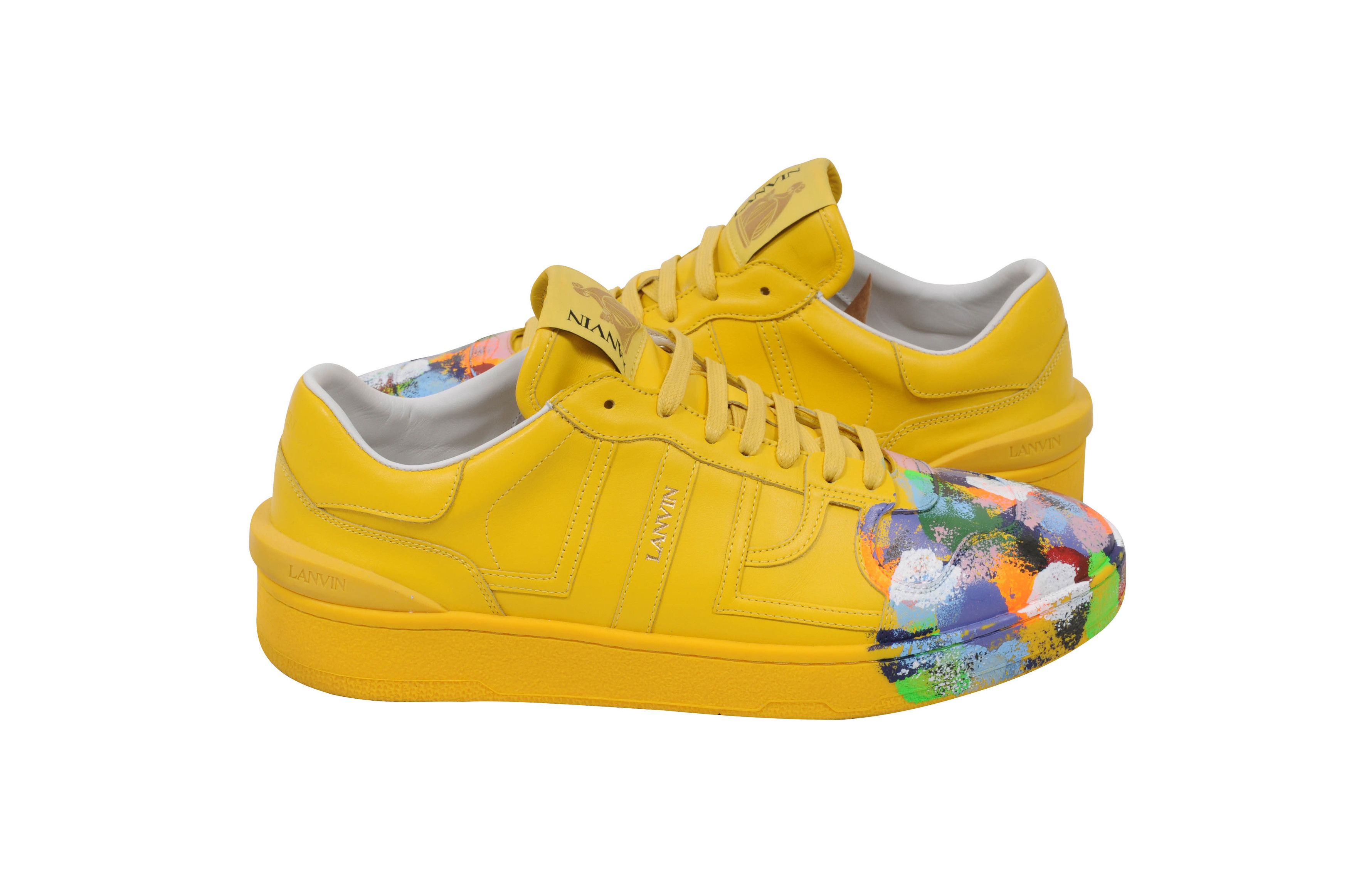 Gallery Dept. × Lanvin Galley Dept Clay Painted Yellow Leather Sneakers - 00856 Size US 10 / EU 43 - 4 Thumbnail