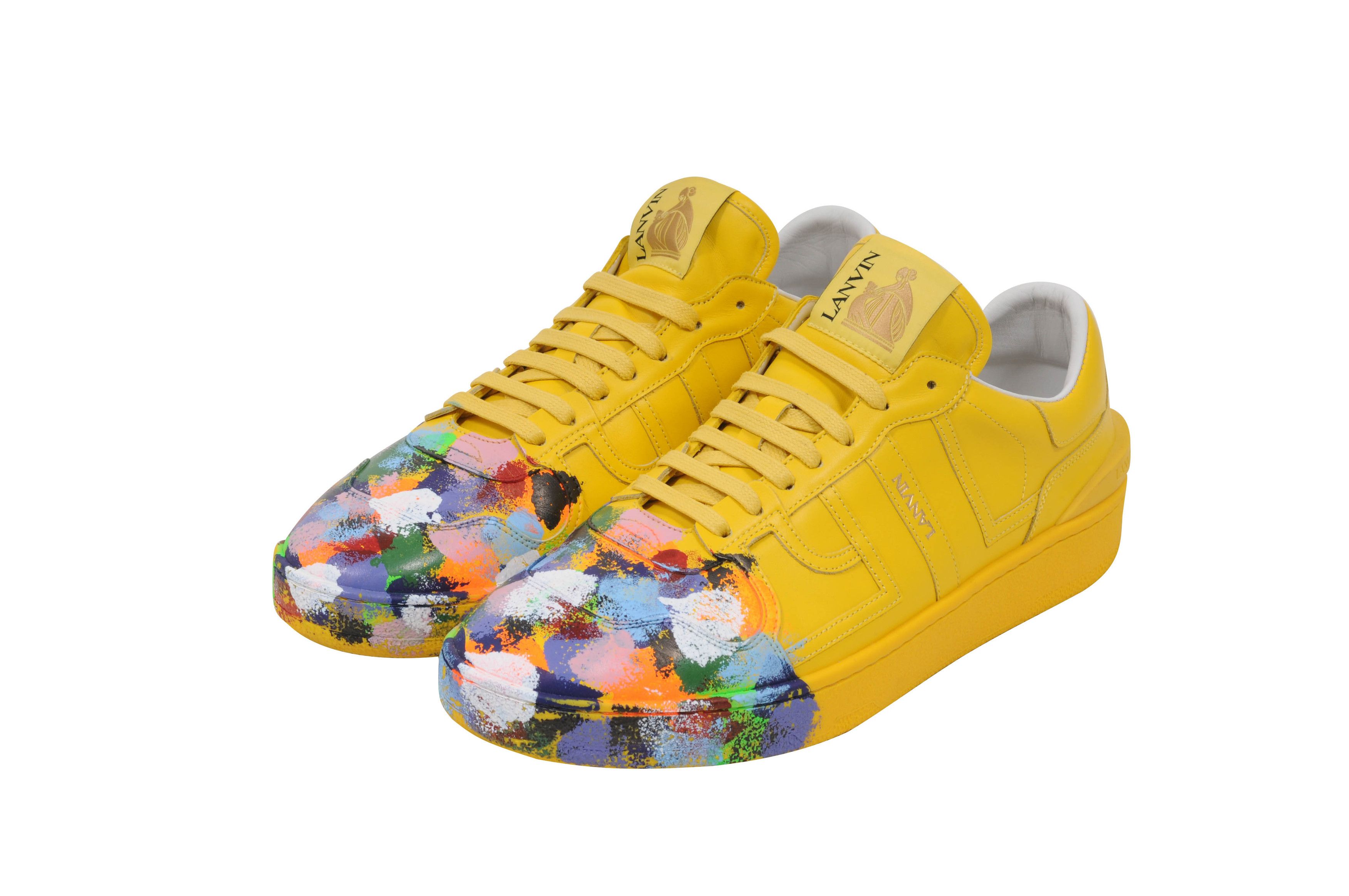 Gallery Dept. × Lanvin Galley Dept Clay Painted Yellow Leather Sneakers - 00856 Size US 10 / EU 43 - 3 Thumbnail