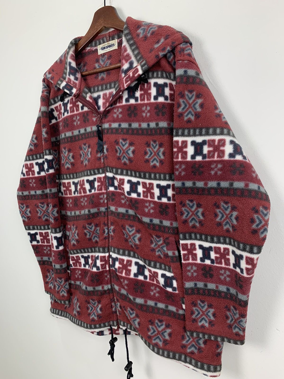 Japanese Brand × Native SUN SPIRIT Fleece Navajo Native Pattern Isle Hoodie Jacket Size US L / EU 52-54 / 3 - 10 Thumbnail