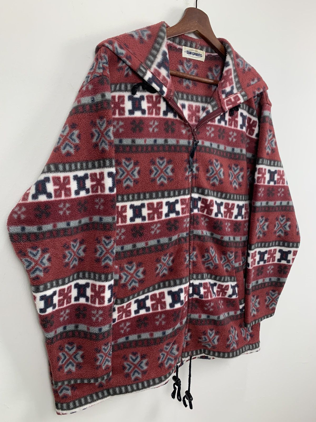 Japanese Brand × Native SUN SPIRIT Fleece Navajo Native Pattern Isle Hoodie Jacket Size US L / EU 52-54 / 3 - 9 Thumbnail