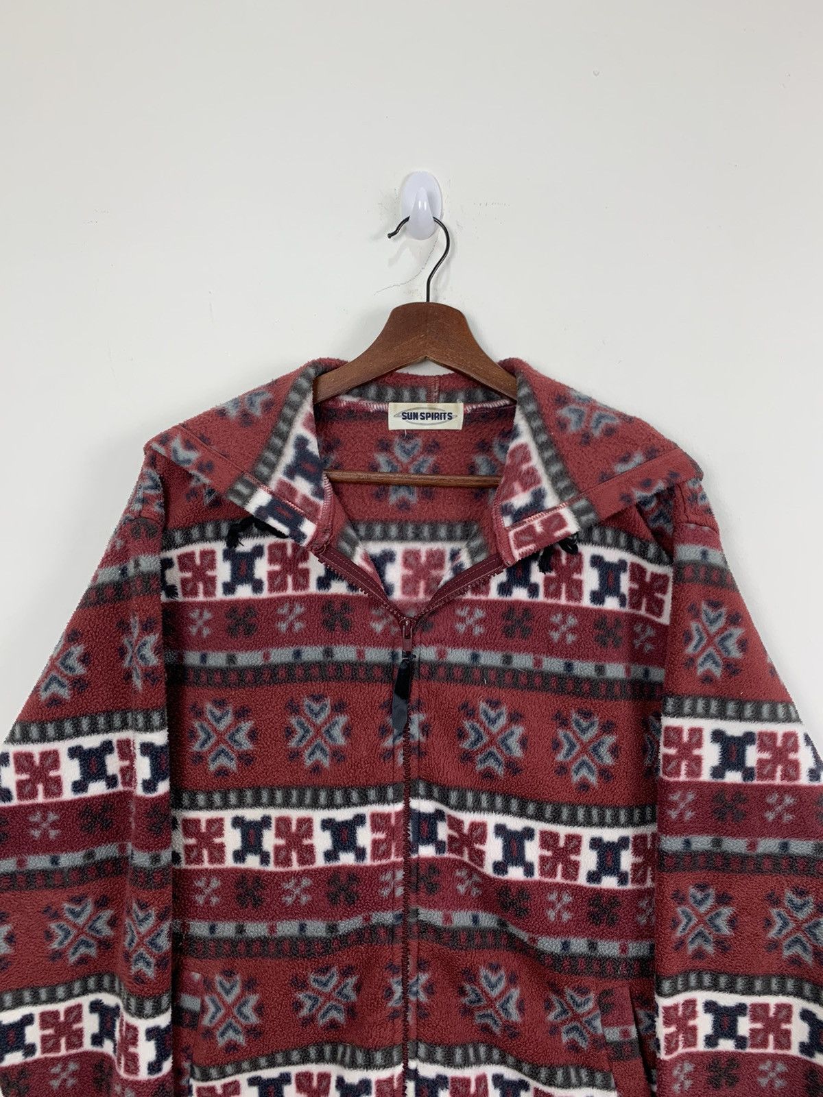 Japanese Brand × Native SUN SPIRIT Fleece Navajo Native Pattern Isle Hoodie Jacket Size US L / EU 52-54 / 3 - 6 Thumbnail