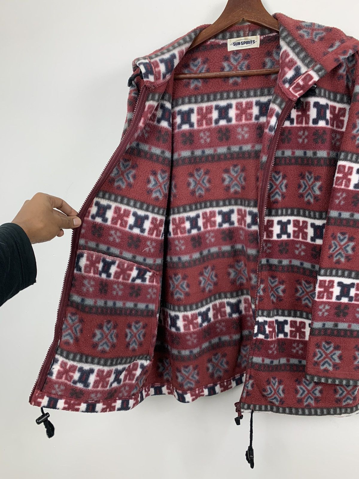 Japanese Brand × Native SUN SPIRIT Fleece Navajo Native Pattern Isle Hoodie Jacket Size US L / EU 52-54 / 3 - 15 Thumbnail