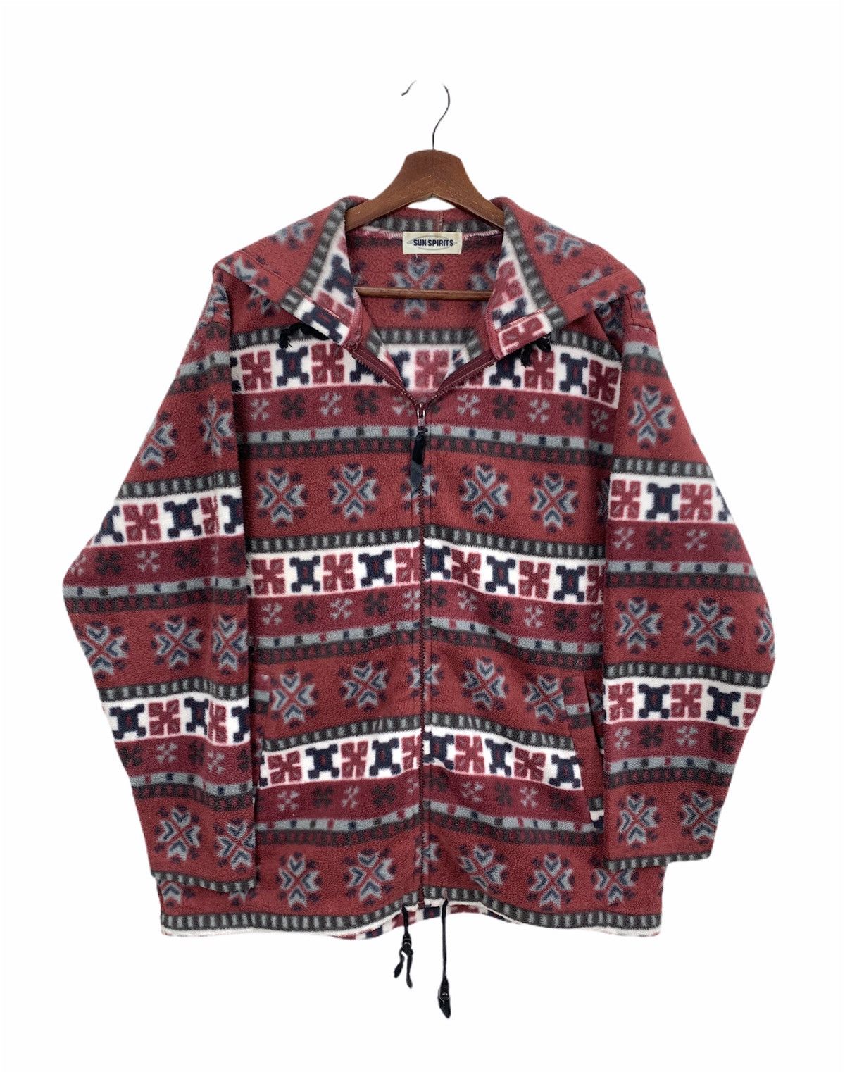 Japanese Brand × Native SUN SPIRIT Fleece Navajo Native Pattern Isle Hoodie Jacket Size US L / EU 52-54 / 3 - 1 Thumbnail