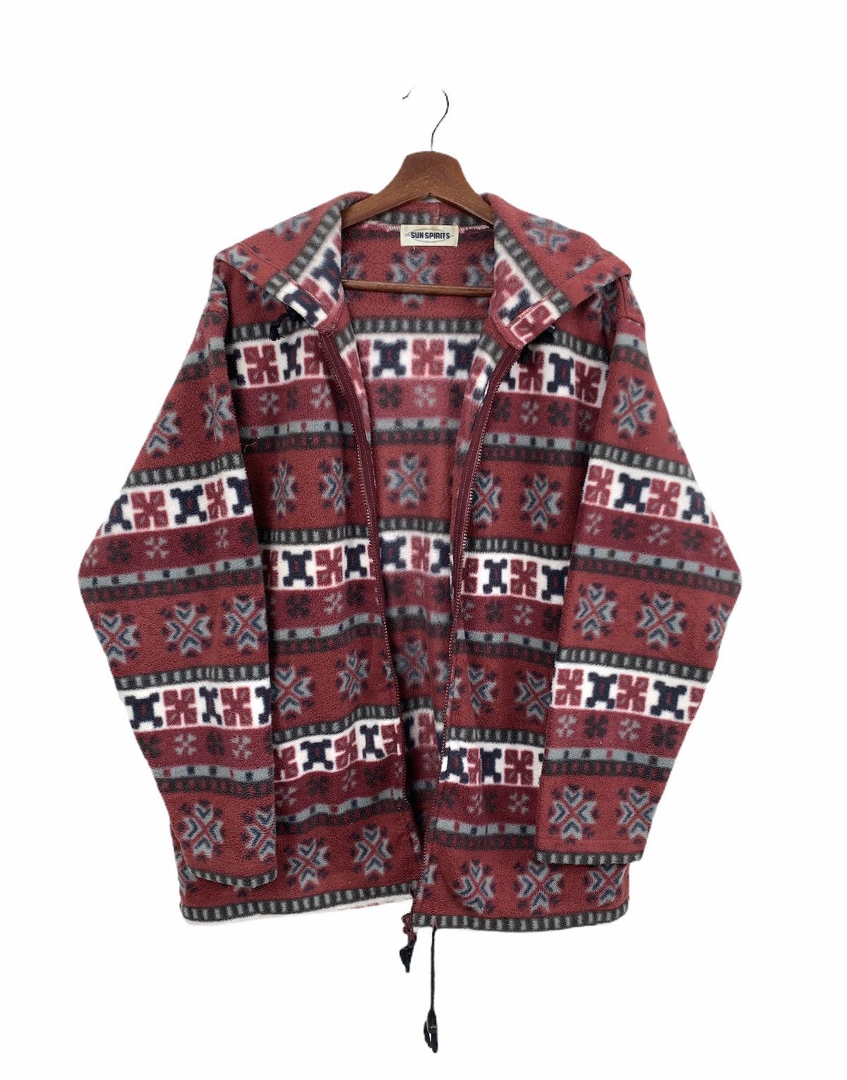 Japanese Brand × Native SUN SPIRIT Fleece Navajo Native Pattern Isle Hoodie Jacket Size US L / EU 52-54 / 3 - 5 Thumbnail