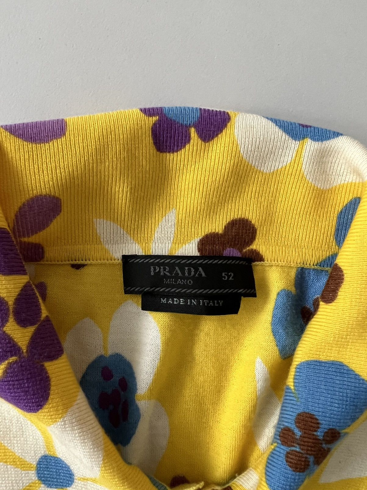 Prada Prada Floral Print Polo Shirt Size US L / EU 52-54 / 3 - 4 Thumbnail