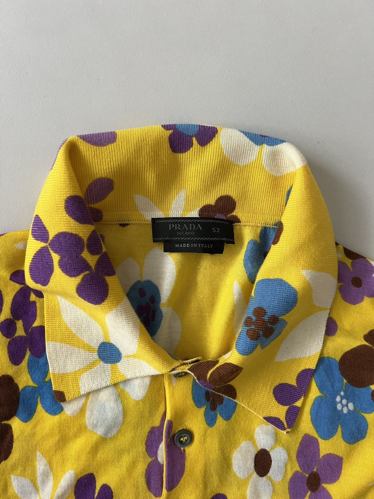 Prada Prada Floral Print Polo Shirt Size US L / EU 52-54 / 3 - 3 Thumbnail