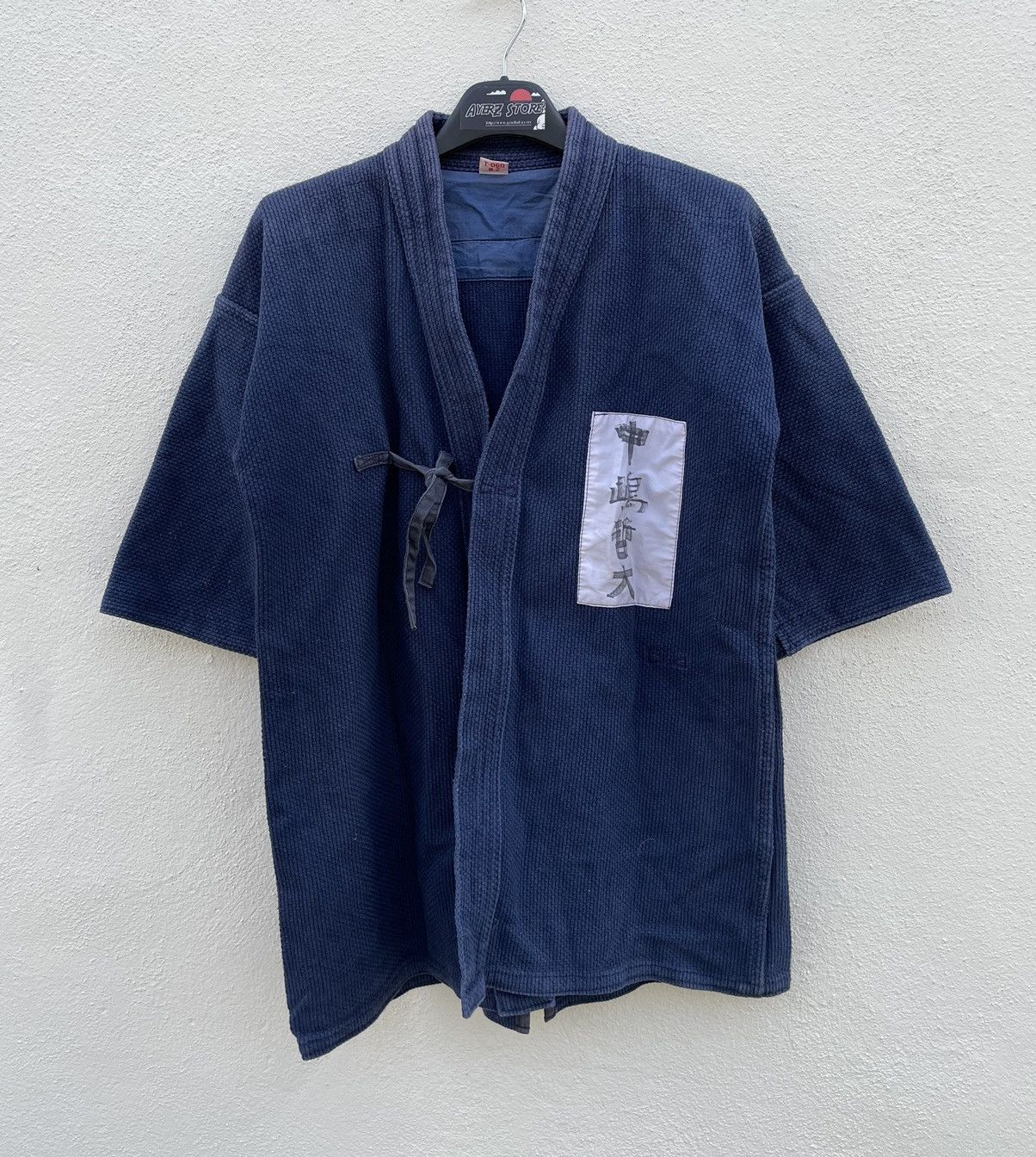 Indigo × Vintage Kimono Indigo Sashiko Boro Stitching Japan Samurai Size US M / EU 48-50 / 2 - 1 Thumbnail