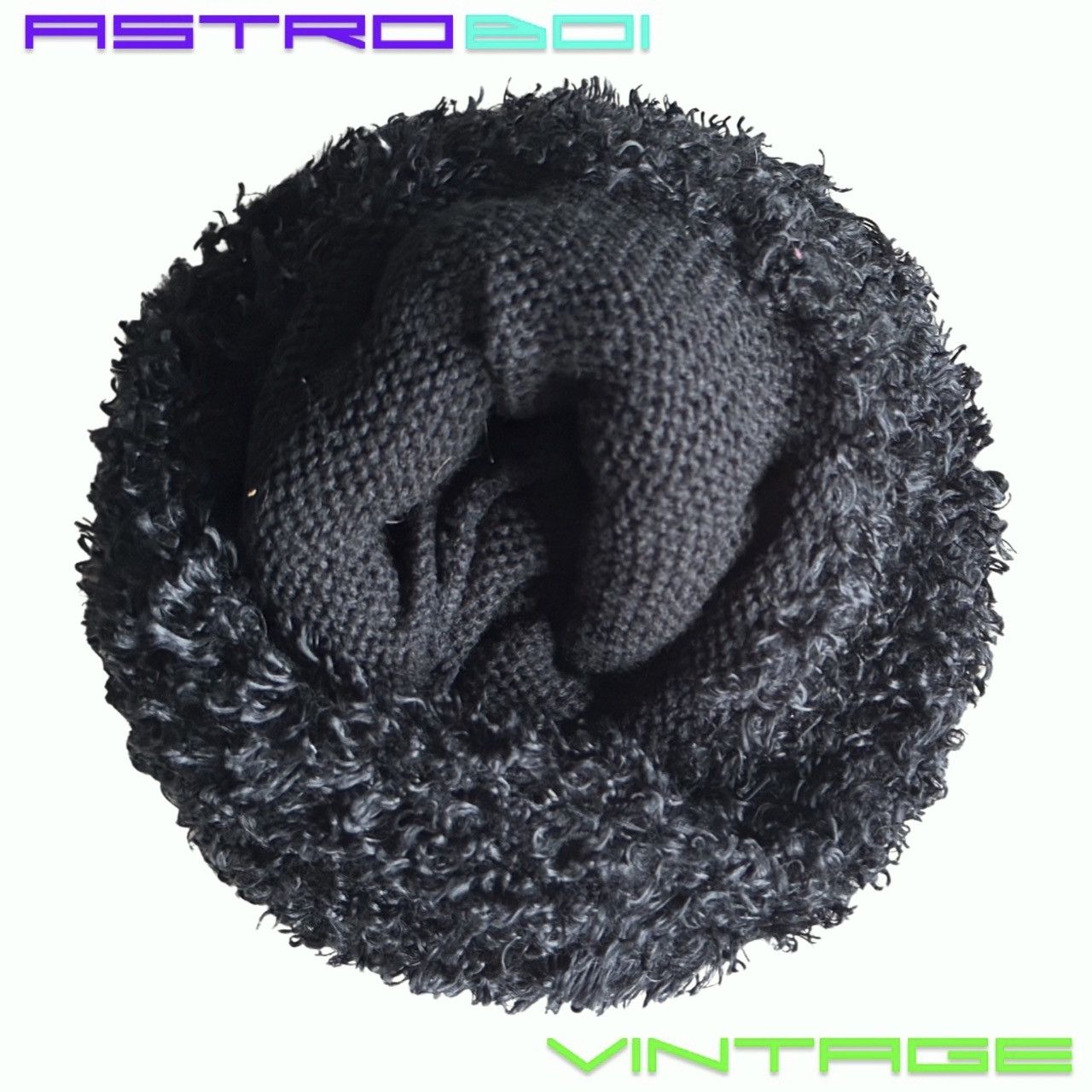 Vintage VINTAGE BLACK FUNKY FUZZY KIT EYELASH YARN BEANIE Size ONE SIZE - 3 Thumbnail