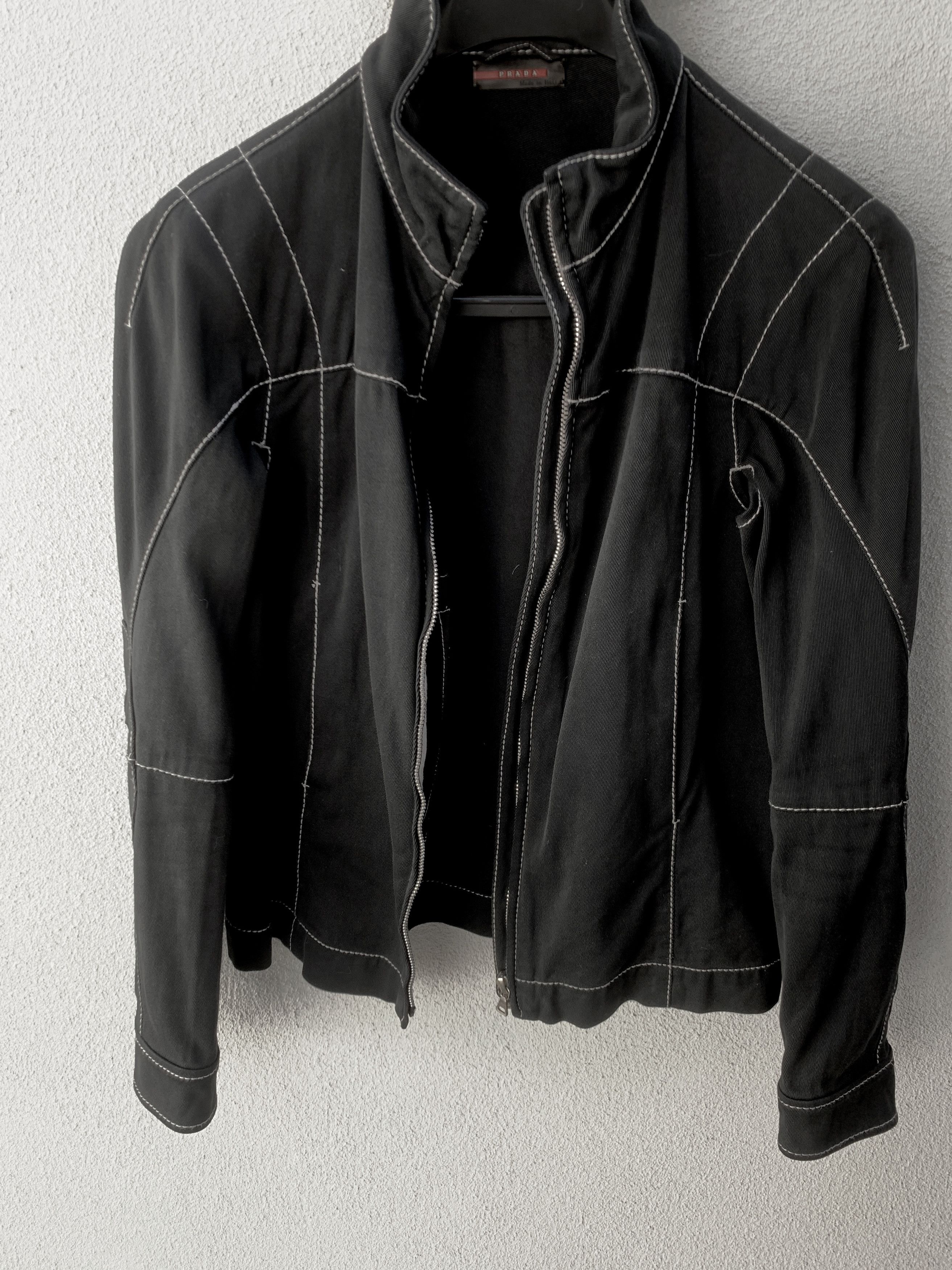 Prada PRADA Vintage 90s Black Biker Cotton Jacket Size US S / EU 44-46 / 1 - 10 Thumbnail