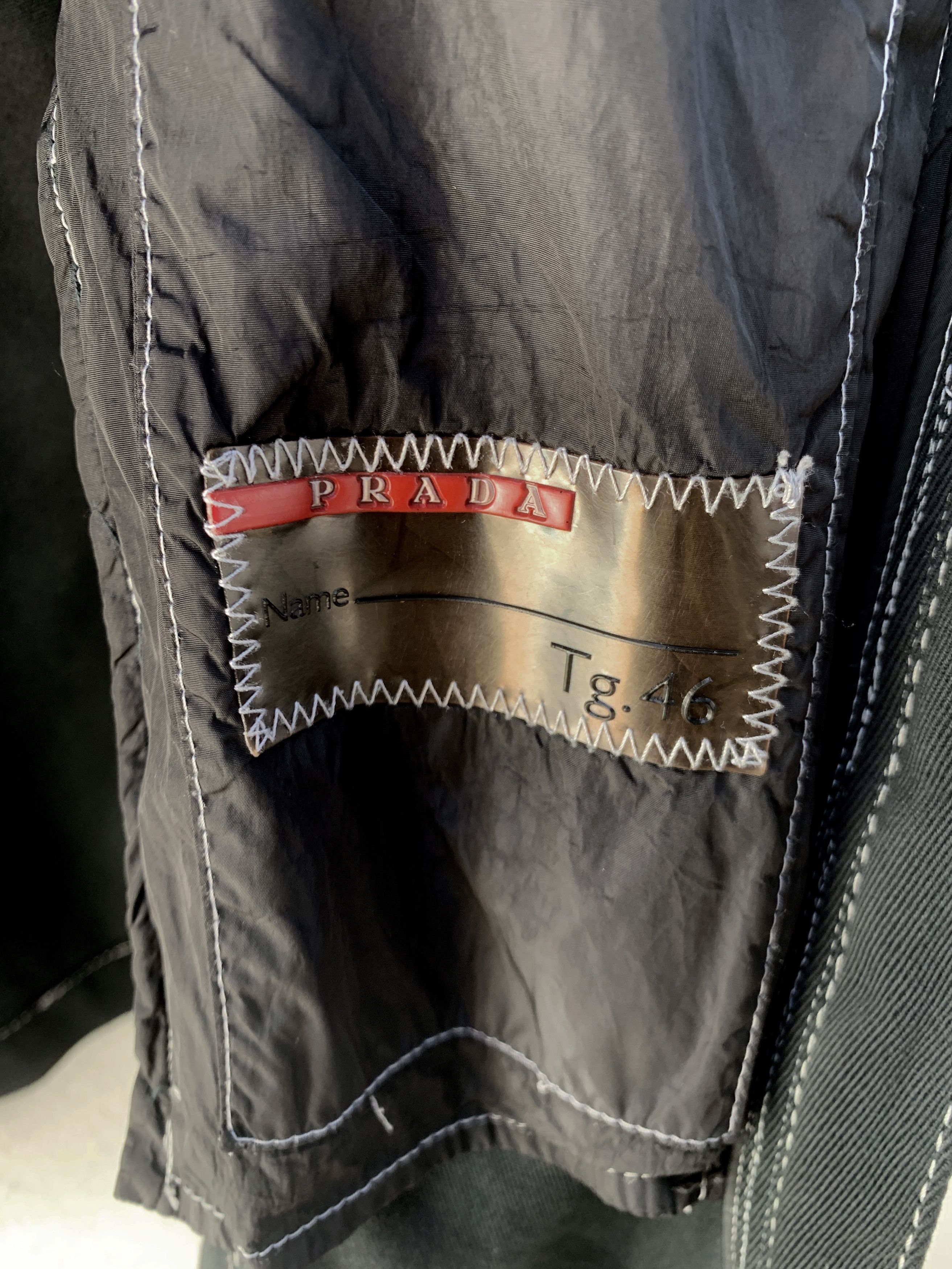 Prada PRADA Vintage 90s Black Biker Cotton Jacket Size US S / EU 44-46 / 1 - 8 Thumbnail