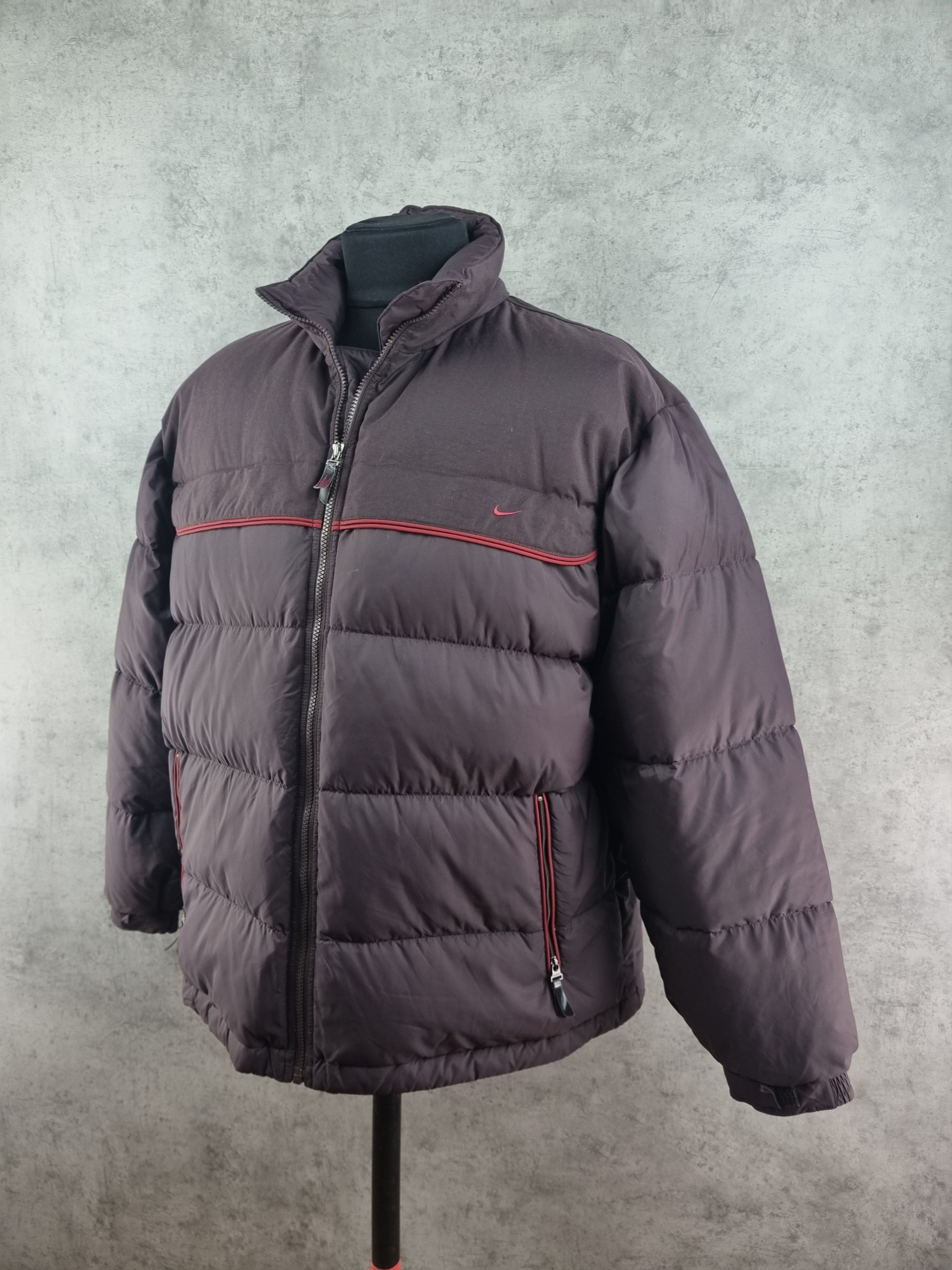 Nike × Vintage 90s Vintage NIKE Deep Purple Down Jacket Swoosh Size US L / EU 52-54 / 3 - 1 Thumbnail
