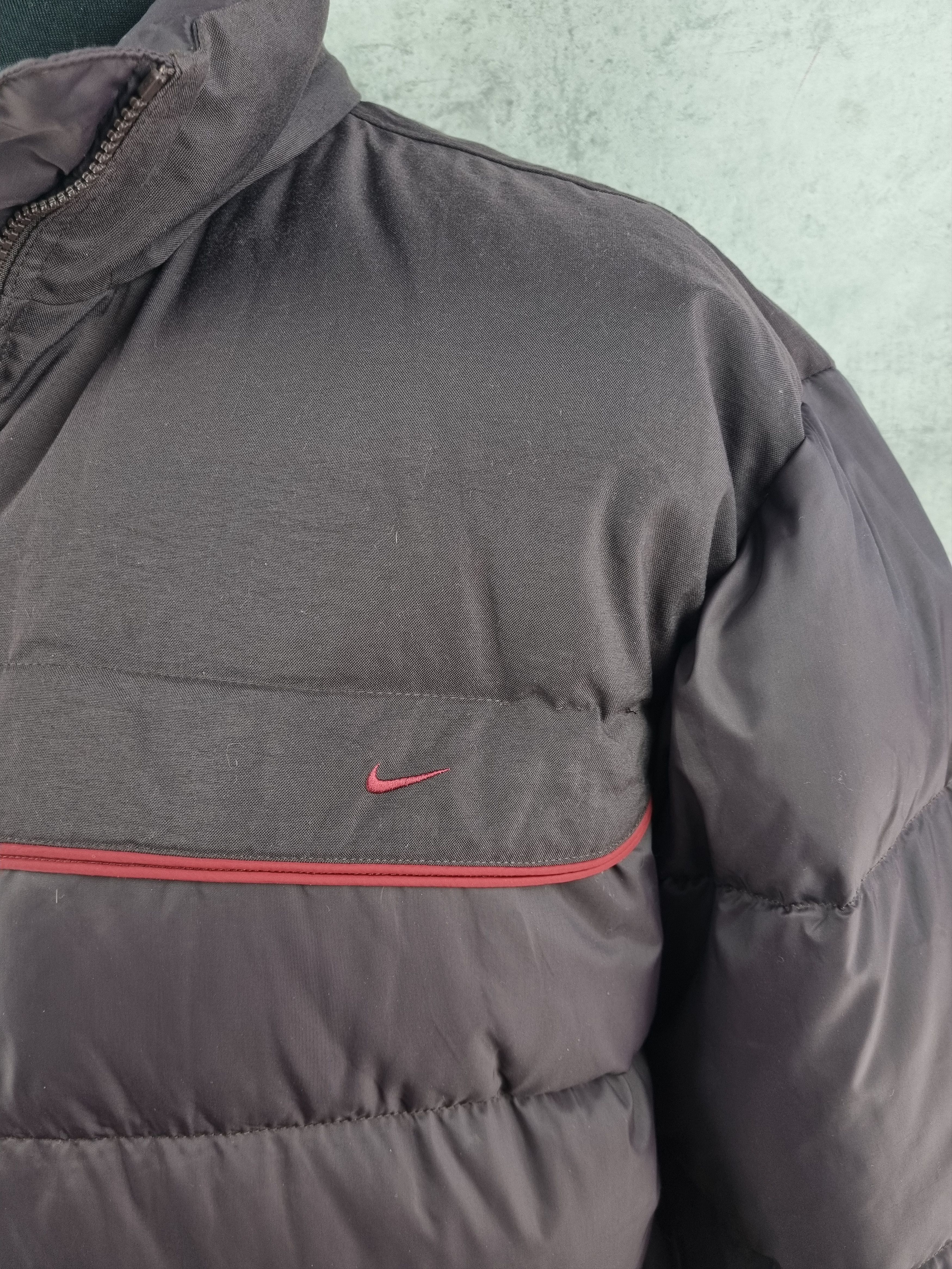 Nike × Vintage 90s Vintage NIKE Deep Purple Down Jacket Swoosh Size US L / EU 52-54 / 3 - 3 Thumbnail