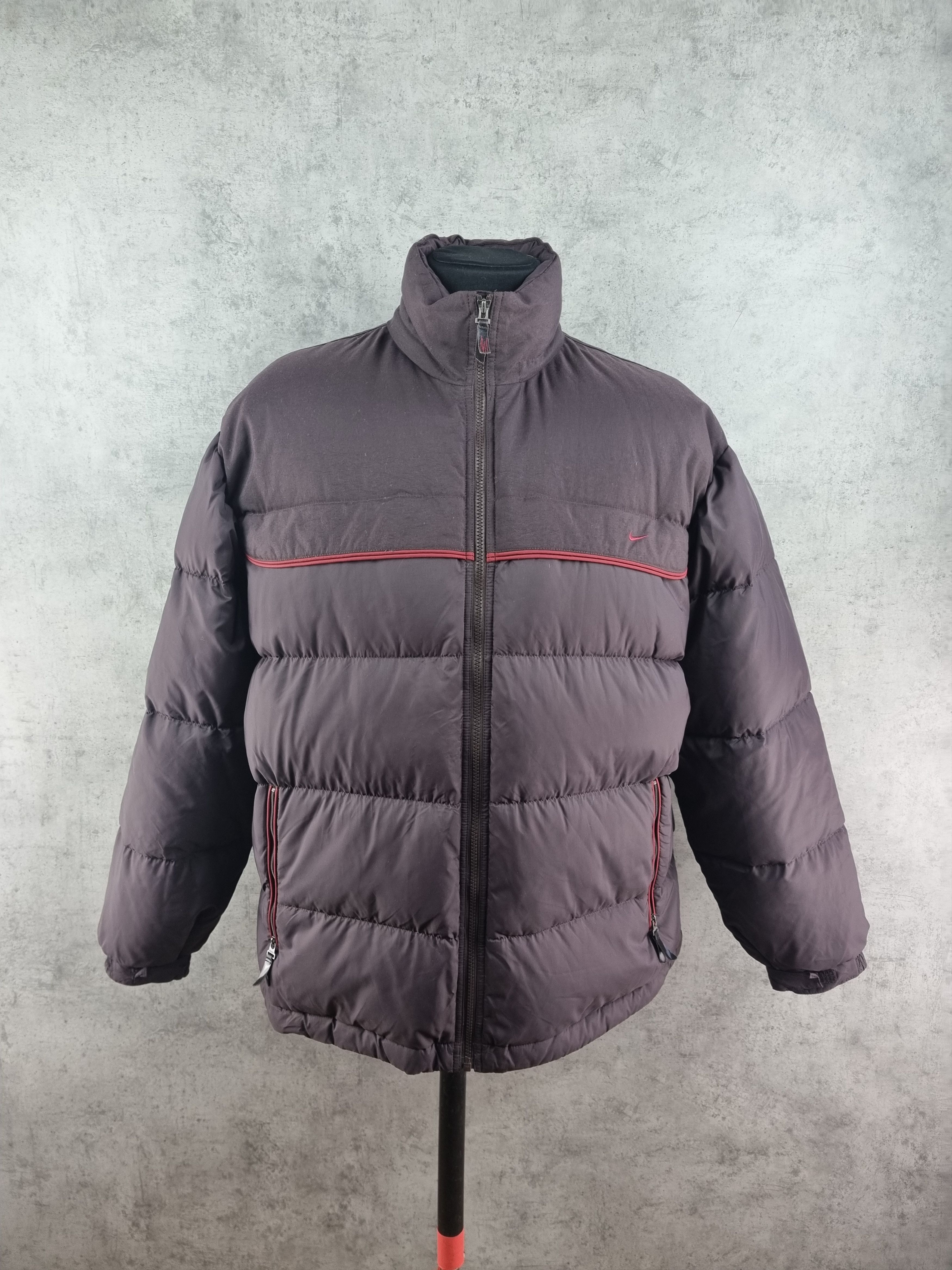 Nike × Vintage 90s Vintage NIKE Deep Purple Down Jacket Swoosh Size US L / EU 52-54 / 3 - 5 Thumbnail