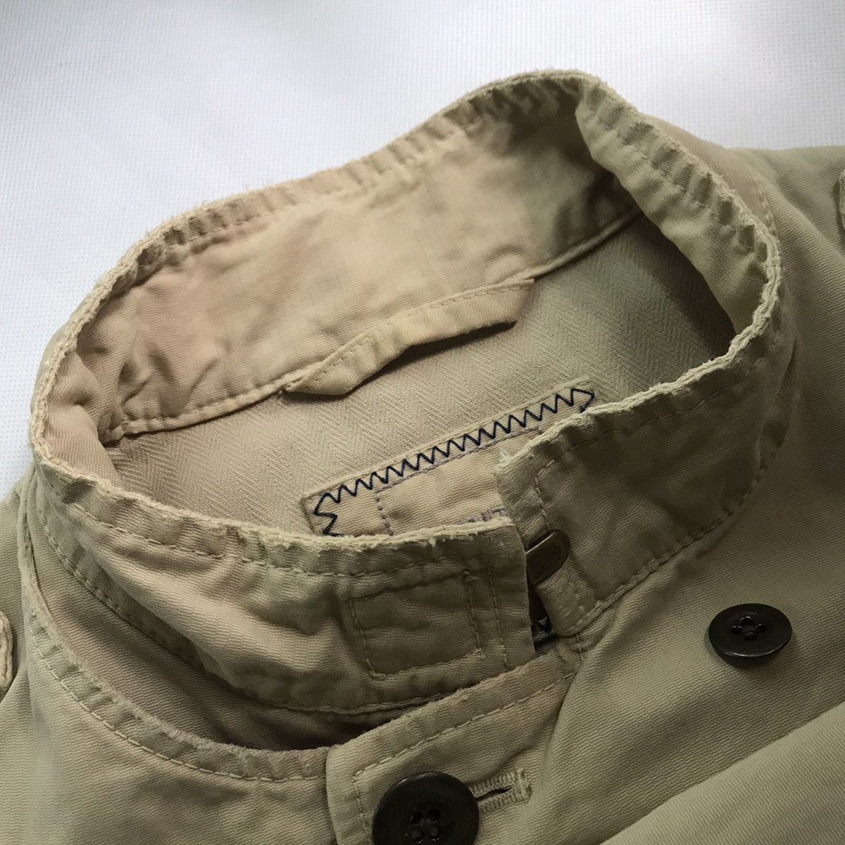 Marithe + Francois Girbaud 80s Marithe Francois Girbaud faded Khaki Jacket Size US L / EU 52-54 / 3 - 17 Thumbnail