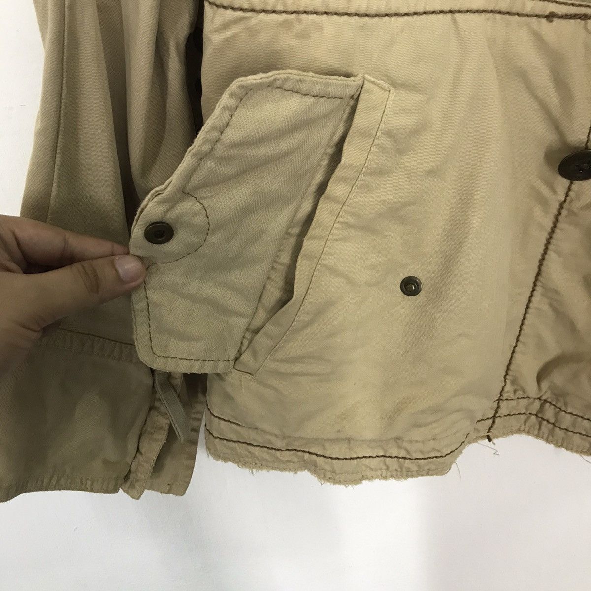 Marithe + Francois Girbaud 80s Marithe Francois Girbaud faded Khaki Jacket Size US L / EU 52-54 / 3 - 11 Thumbnail