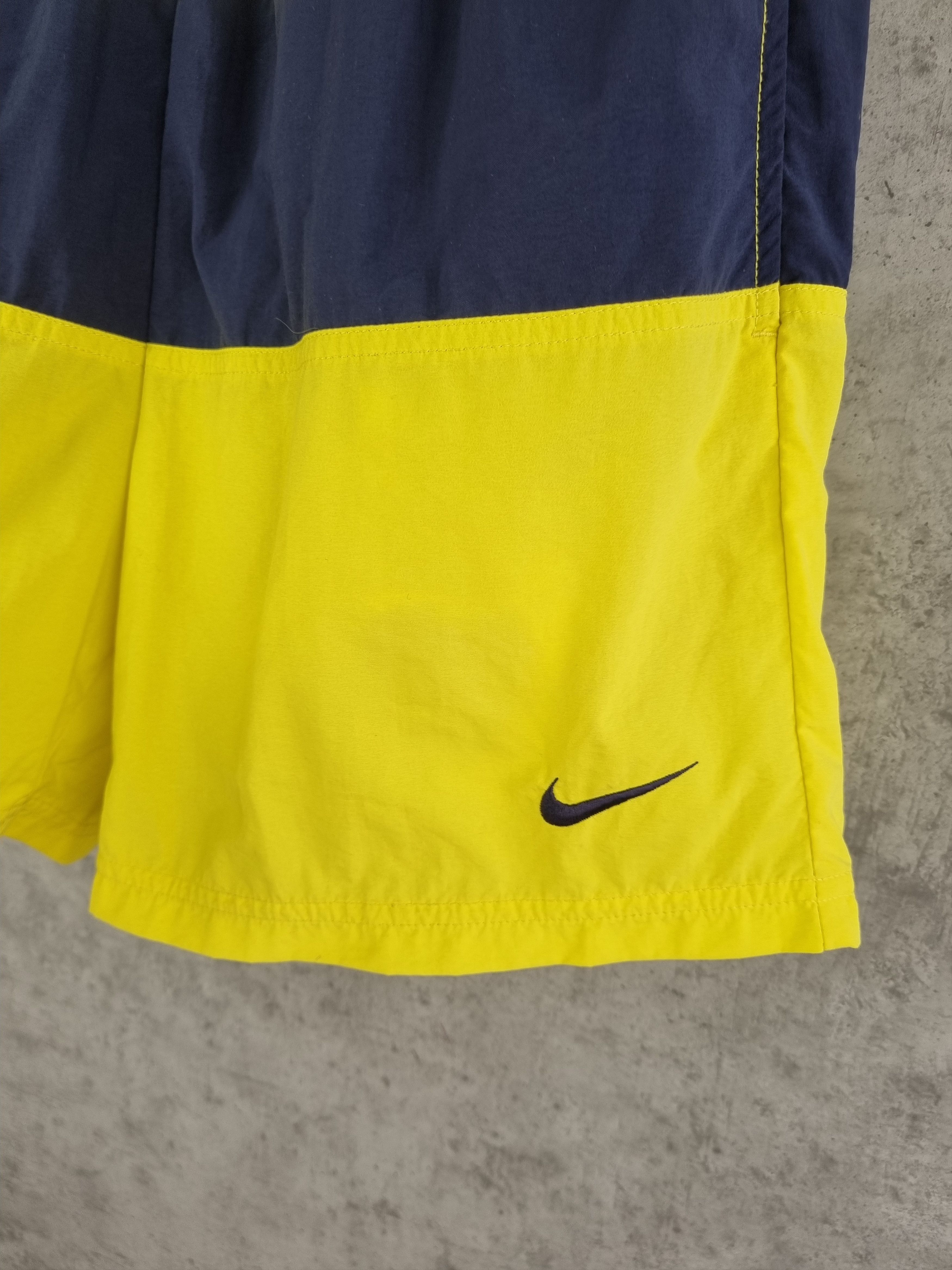 Nike × Vintage Rare NIKE Big Swoosh Sun Yellow Nylon Shorts Size US 31 - 4 Thumbnail