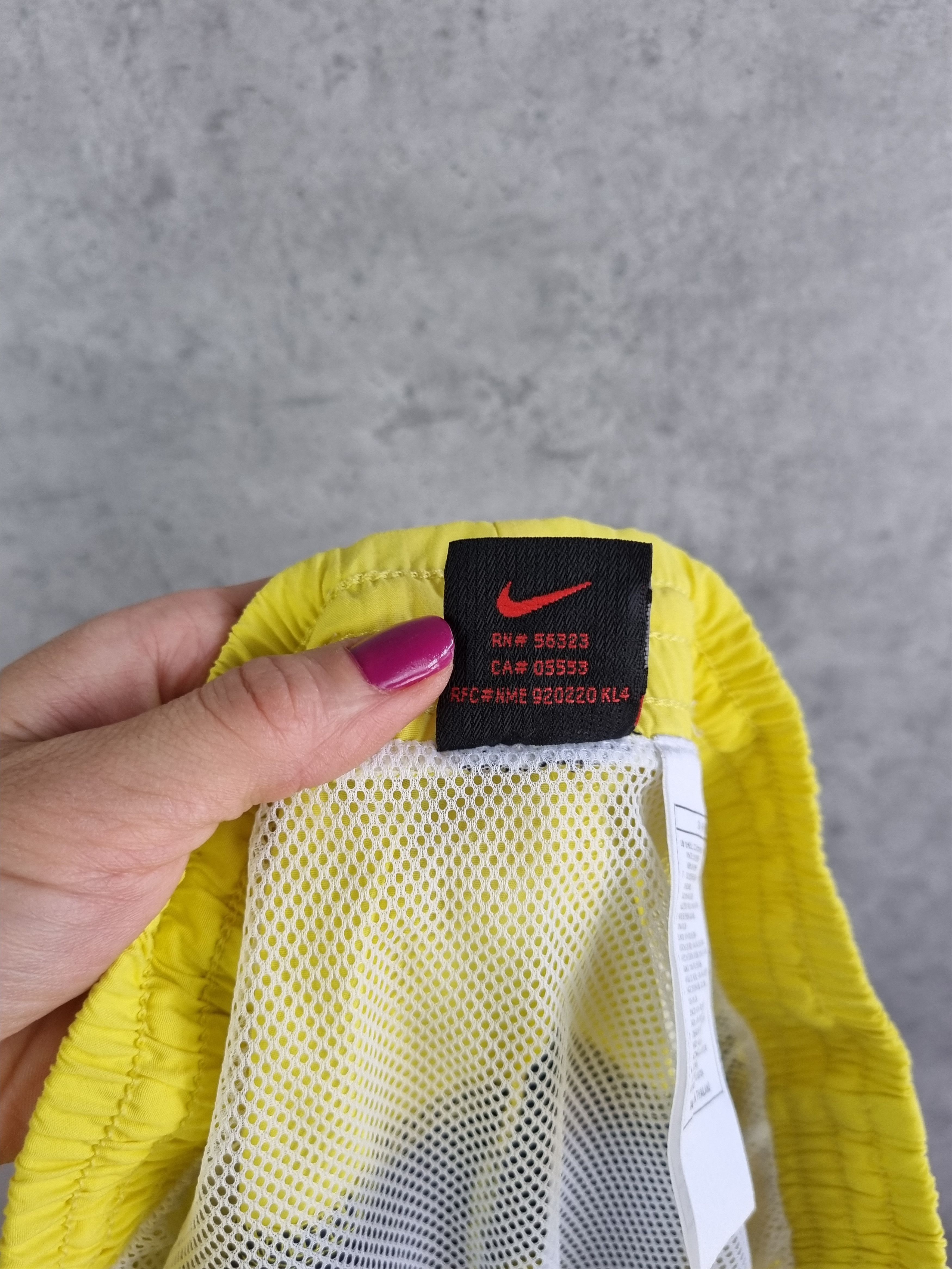 Nike × Vintage Rare NIKE Big Swoosh Sun Yellow Nylon Shorts Size US 31 - 5 Thumbnail
