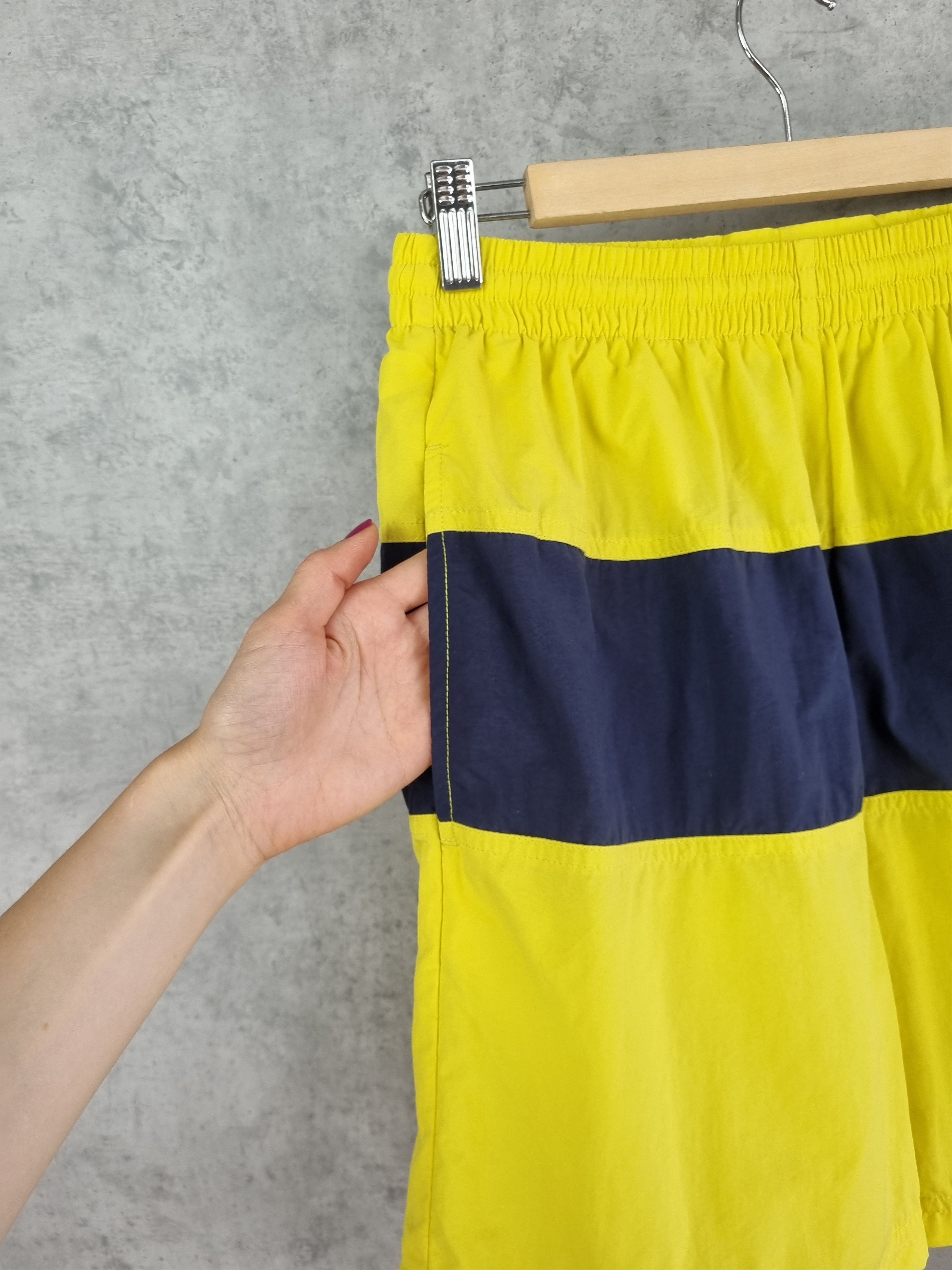 Nike × Vintage Rare NIKE Big Swoosh Sun Yellow Nylon Shorts Size US 31 - 9 Thumbnail