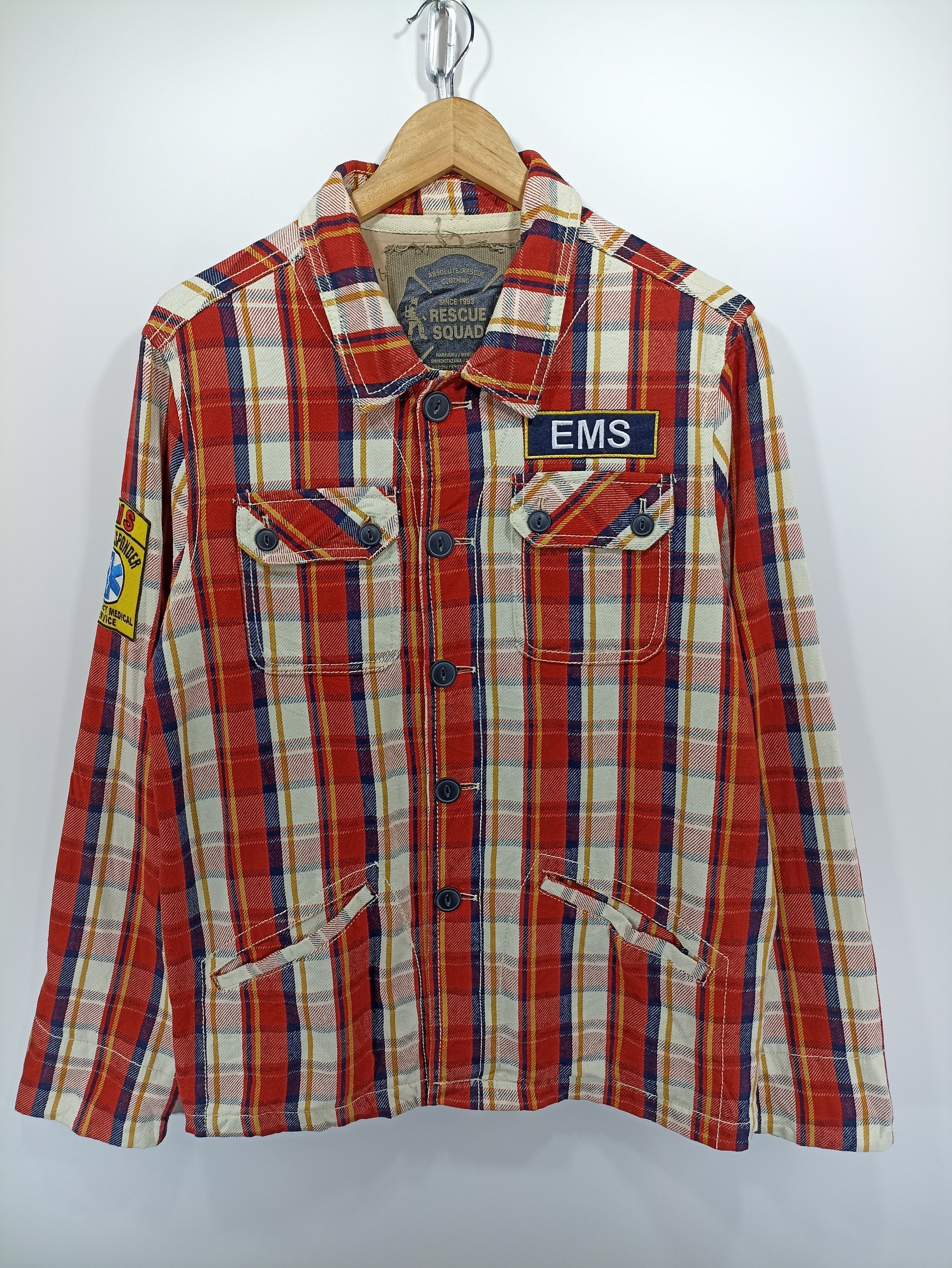 Flannel × Japanese Brand × Vintage Japanesebrand EMS Rescue Squad Ems Flannel Jacket Size US S / EU 44-46 / 1 - 1 Thumbnail