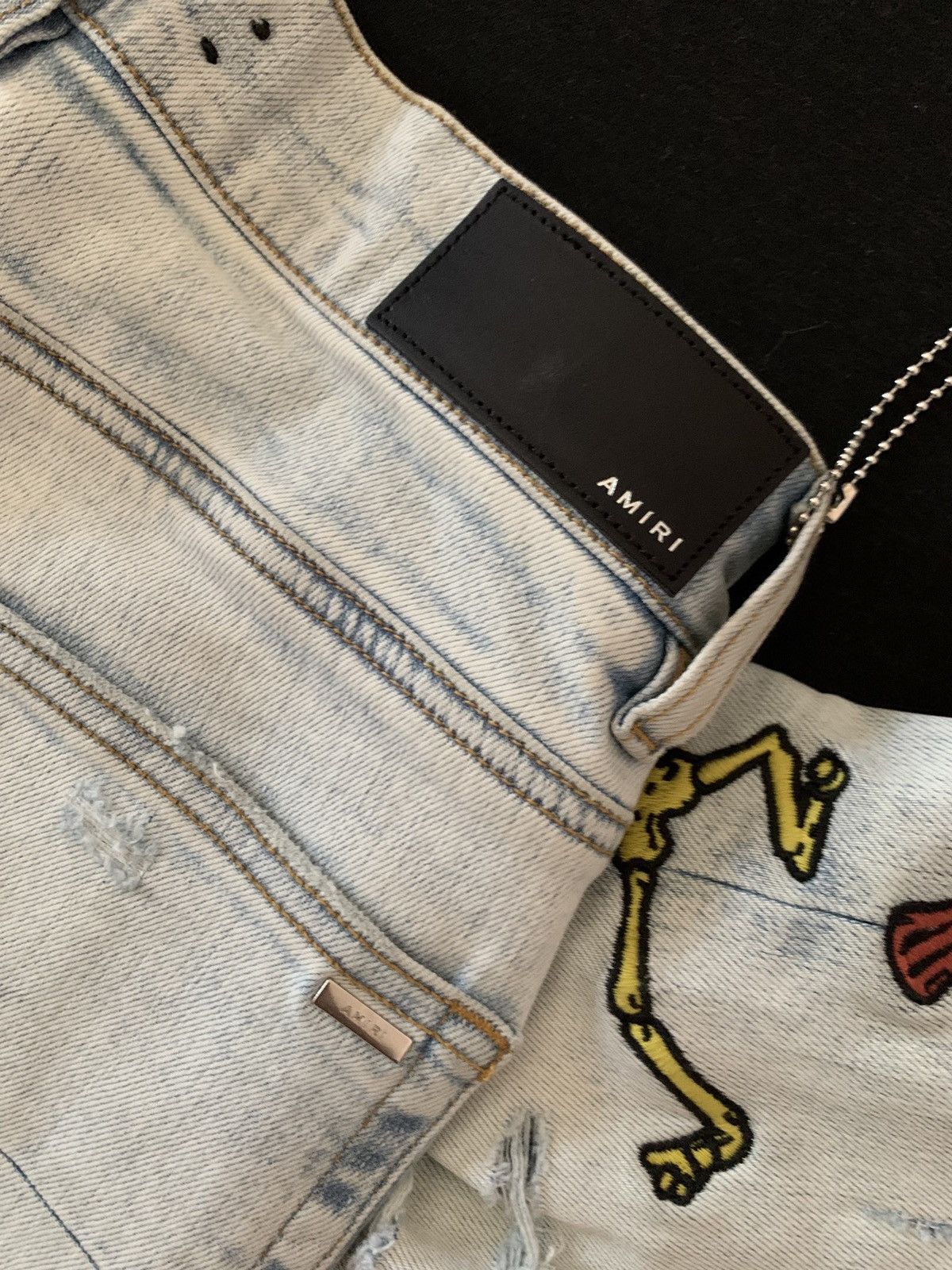 Amiri × Grateful Dead Amiri Grateful Dead Skinny Fit Embroidered Distressed Jeans Size US 30 / EU 46 - 7 Thumbnail