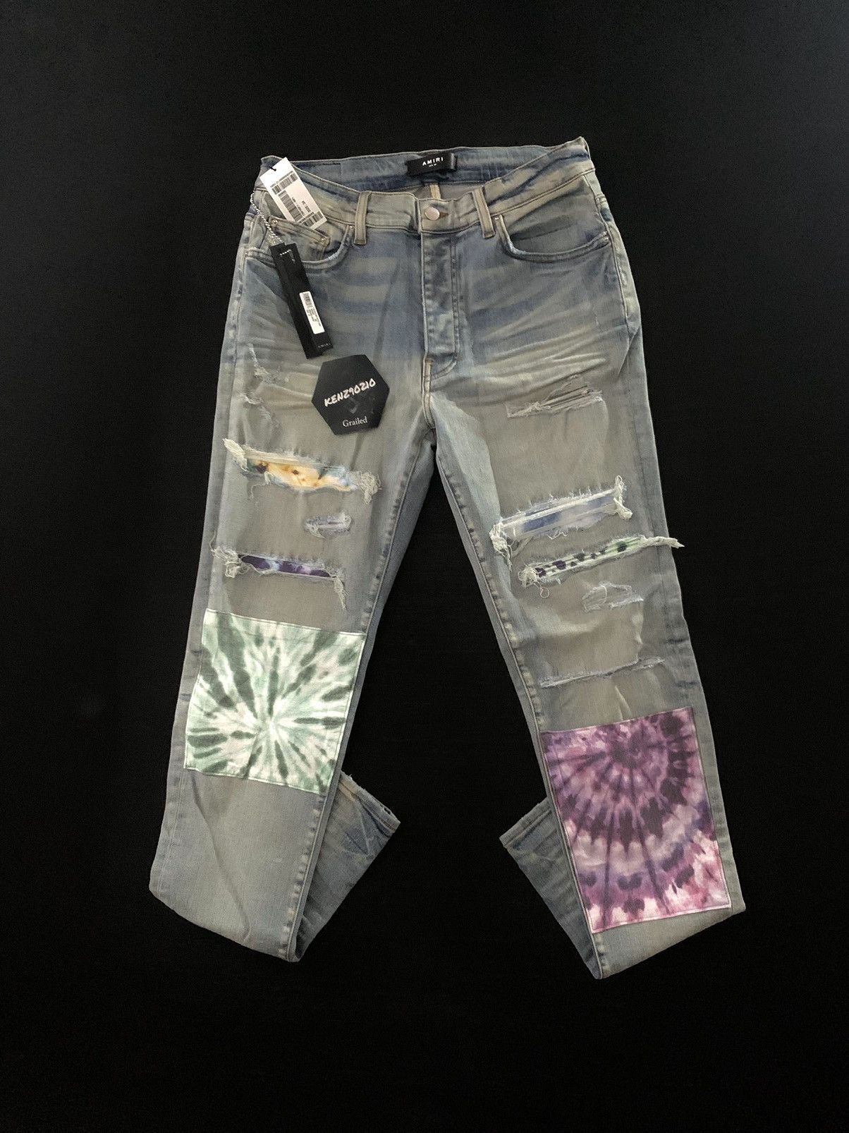 Amiri Amiri Tie Dye Art Patch Skinny Denim Size US 34 / EU 50 - 1 Thumbnail