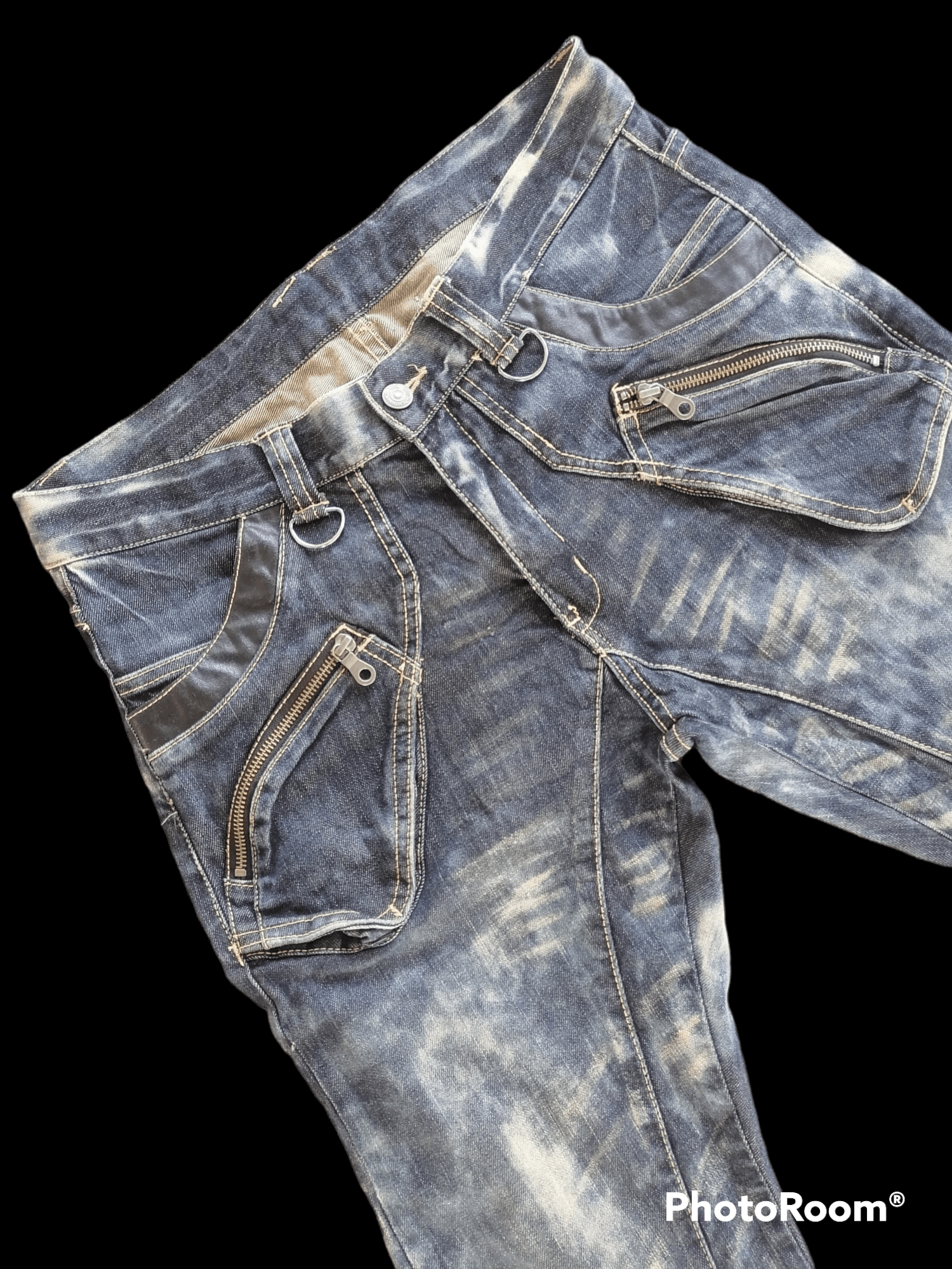 Japanese Brand × PPFM PPFM Curve Claw Mark Acid Wash Distressed Denim Pants Size US 33 - 5 Thumbnail