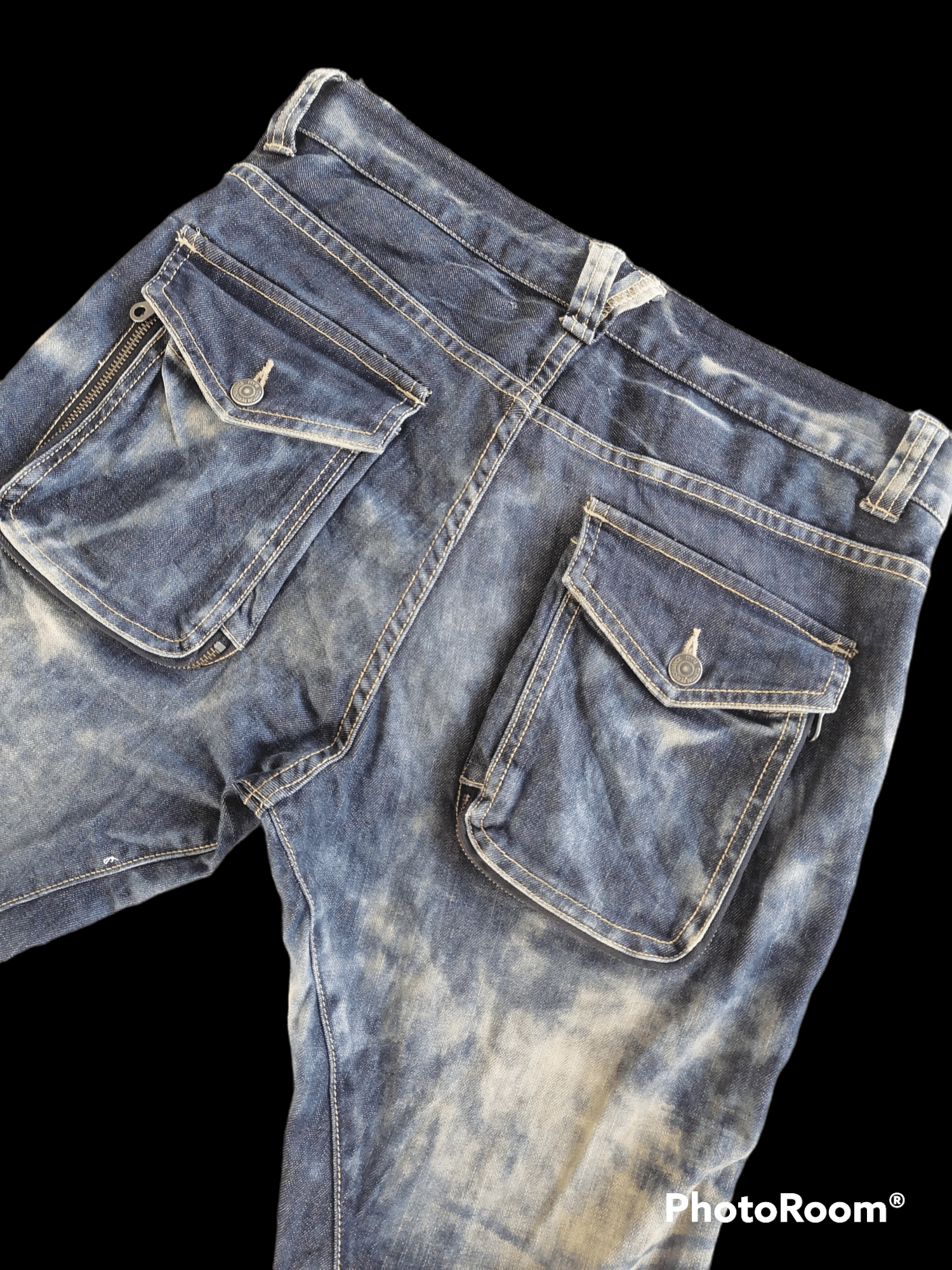 Japanese Brand × PPFM PPFM Curve Claw Mark Acid Wash Distressed Denim Pants Size US 33 - 7 Thumbnail