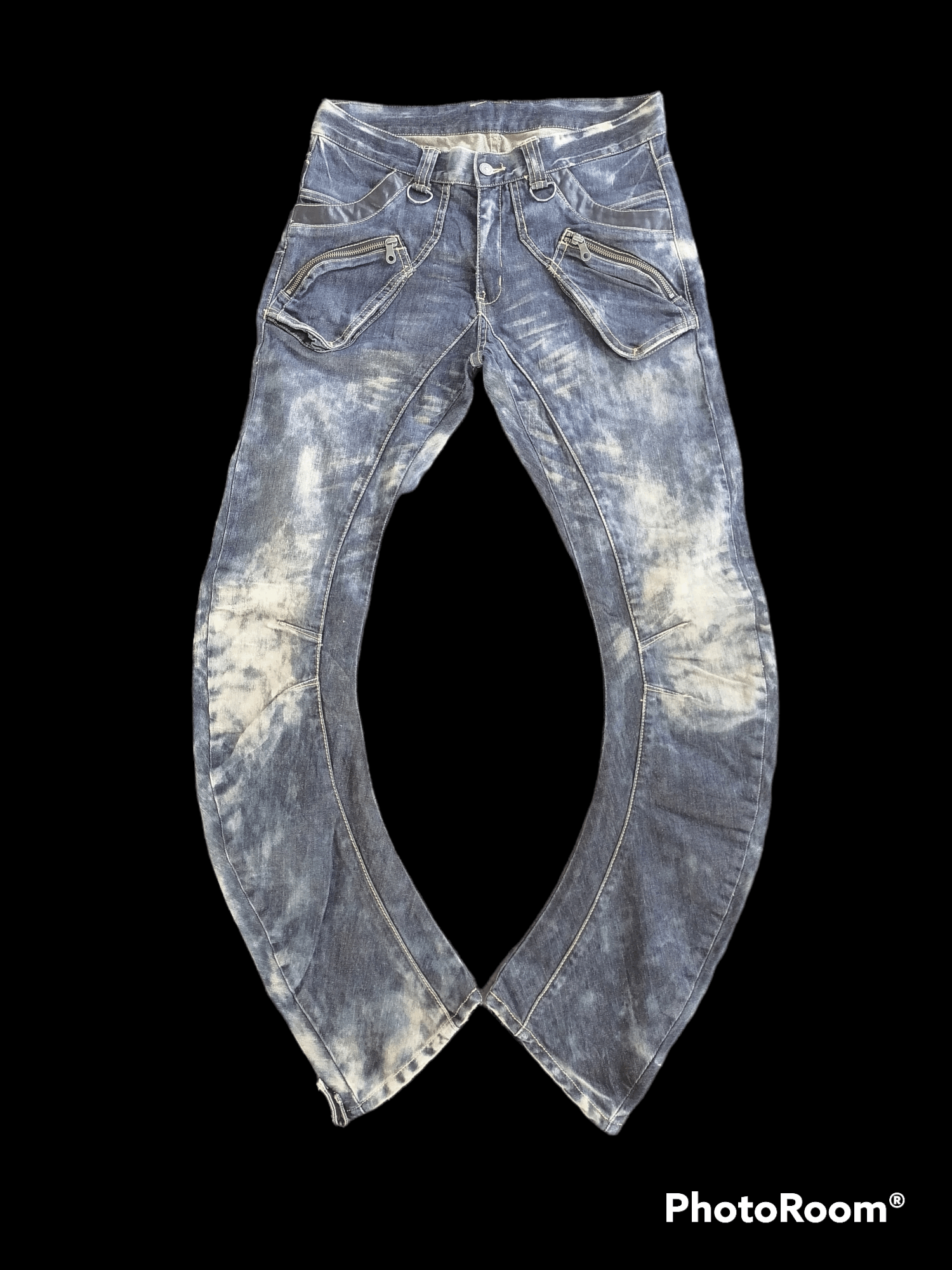 PPFM PPFM Distressed Curved in Legs Denim Jeans Pant | Grailed