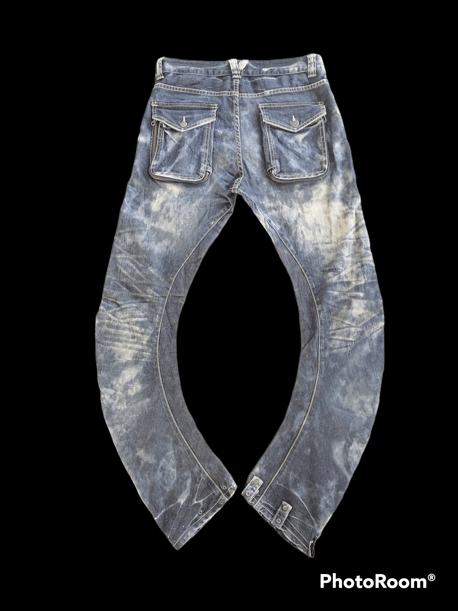 Japanese Brand × PPFM PPFM Curve Claw Mark Acid Wash Distressed Denim Pants Size US 33 - 6 Thumbnail