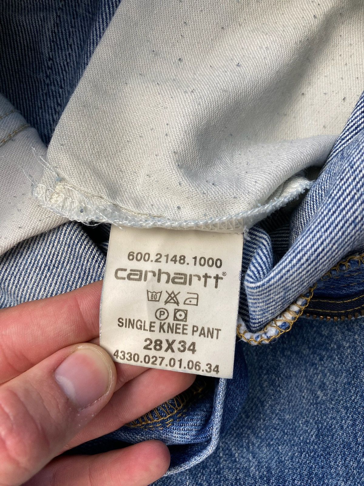 Carhartt × Vintage Carhartt Essential Carpenter Jeans Leather Patch Size US 28 / EU 44 - 3 Thumbnail