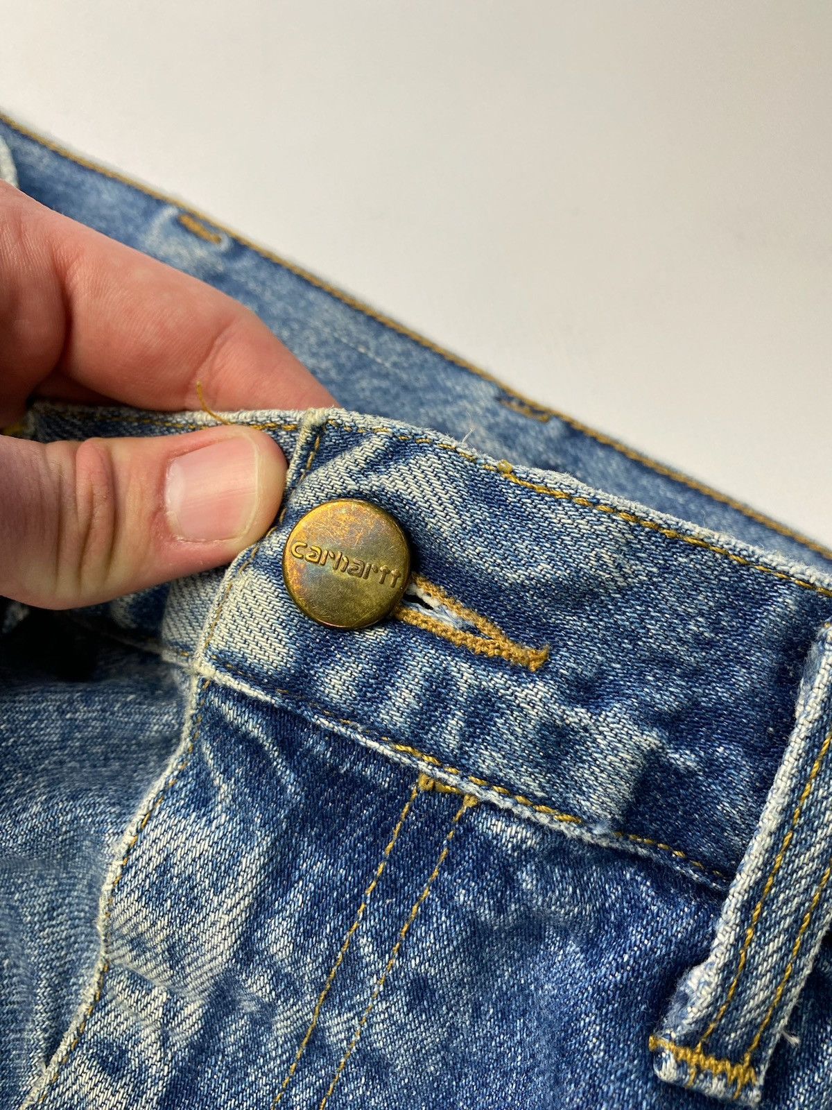 Carhartt × Vintage Carhartt Essential Carpenter Jeans Leather Patch Size US 28 / EU 44 - 6 Thumbnail