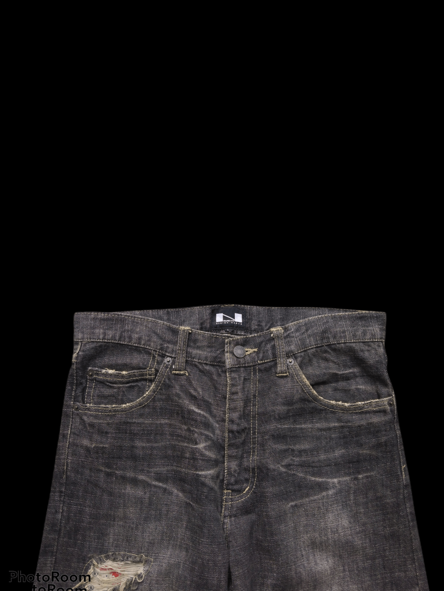 If Six Was Nine DiSTRESSED PACTHWORK NYLAUS CREW DESIGN WORK DENIM PANTS Size US 31 - 5 Thumbnail
