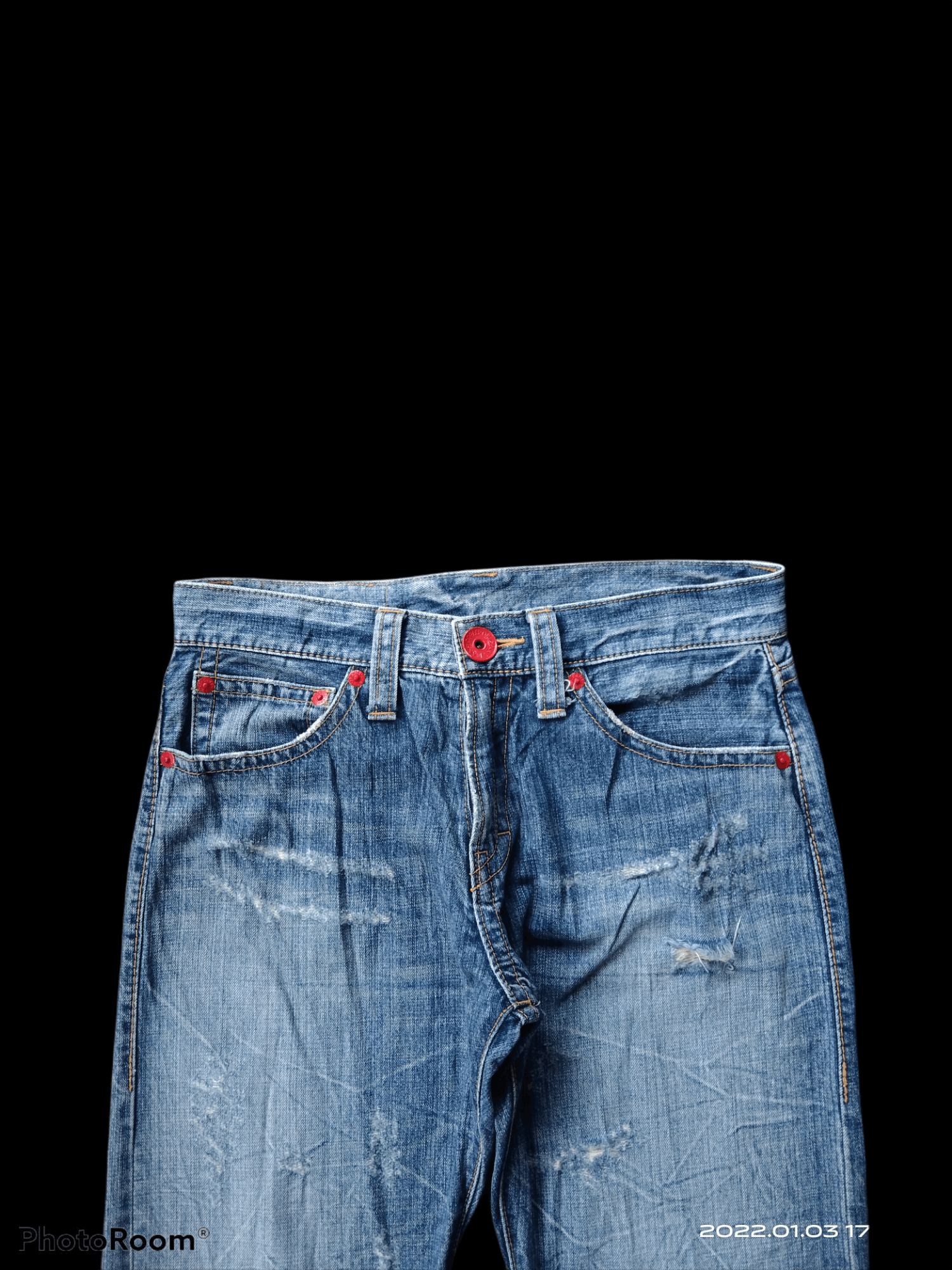 Japanese Brand DISTRESSED RIPED JAPANESE BRAND CO&LU SPELLOUT PANTS Size US 32 / EU 48 - 3 Thumbnail
