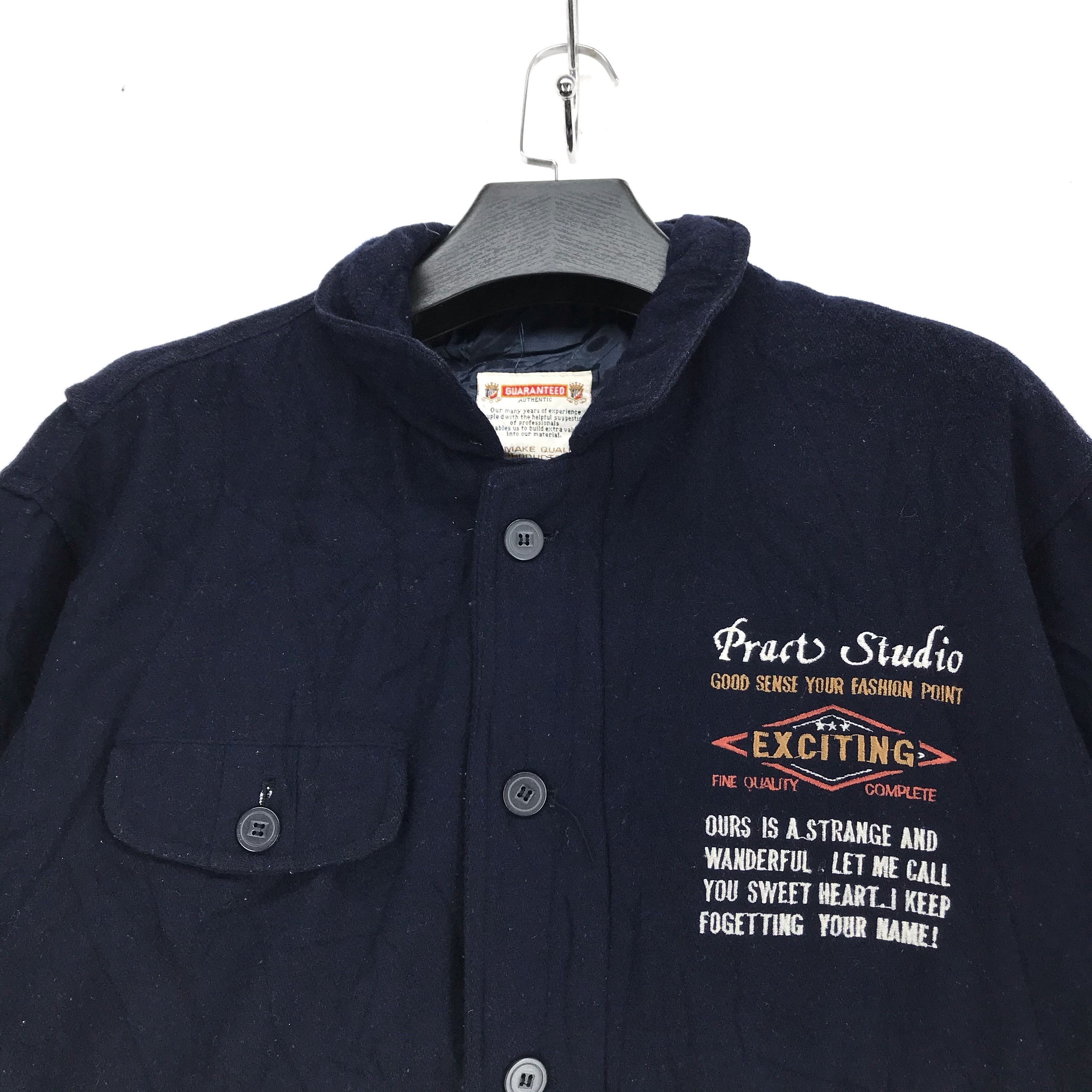 Japanese Brand Pract Studio Embroidered Wool Chore Jacket #2641-105 Size US M / EU 48-50 / 2 - 2 Thumbnail