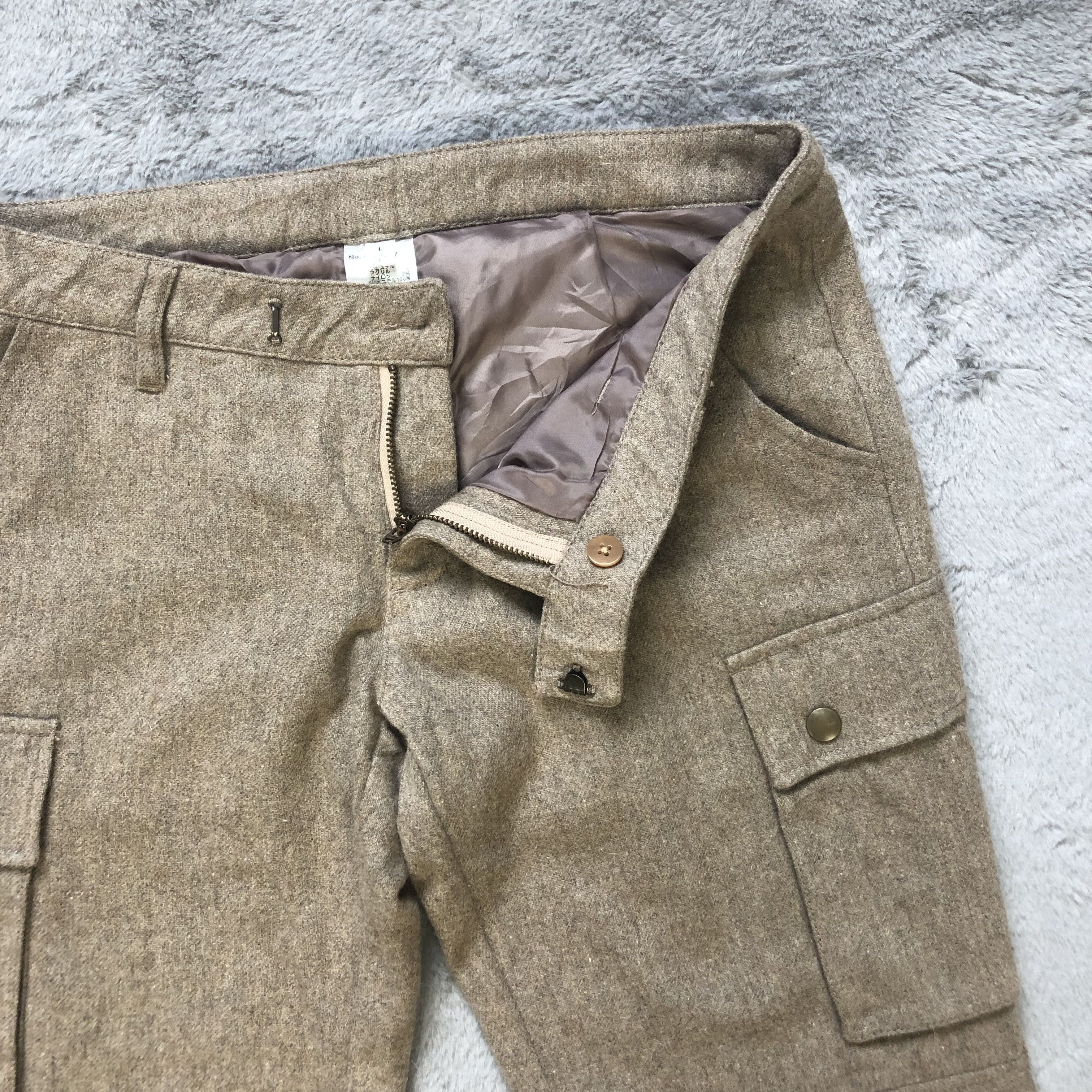 Japanese Brand D FILANT 6 POCKET CARGO WOOL PANT #6625-77 Size 32" / US 10 / IT 46 - 4 Thumbnail