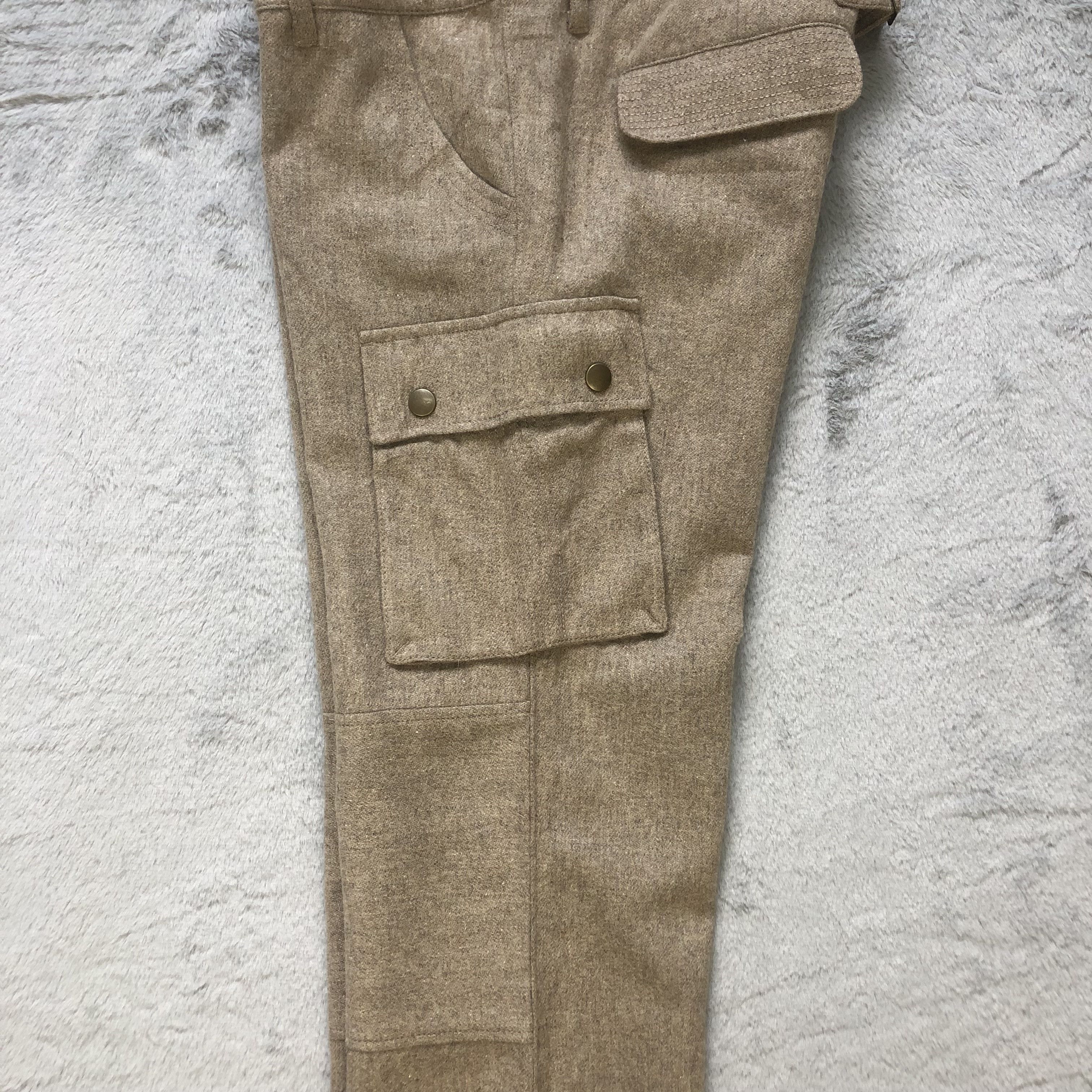 Japanese Brand D FILANT 6 POCKET CARGO WOOL PANT #6625-77 Size 32" / US 10 / IT 46 - 12 Thumbnail