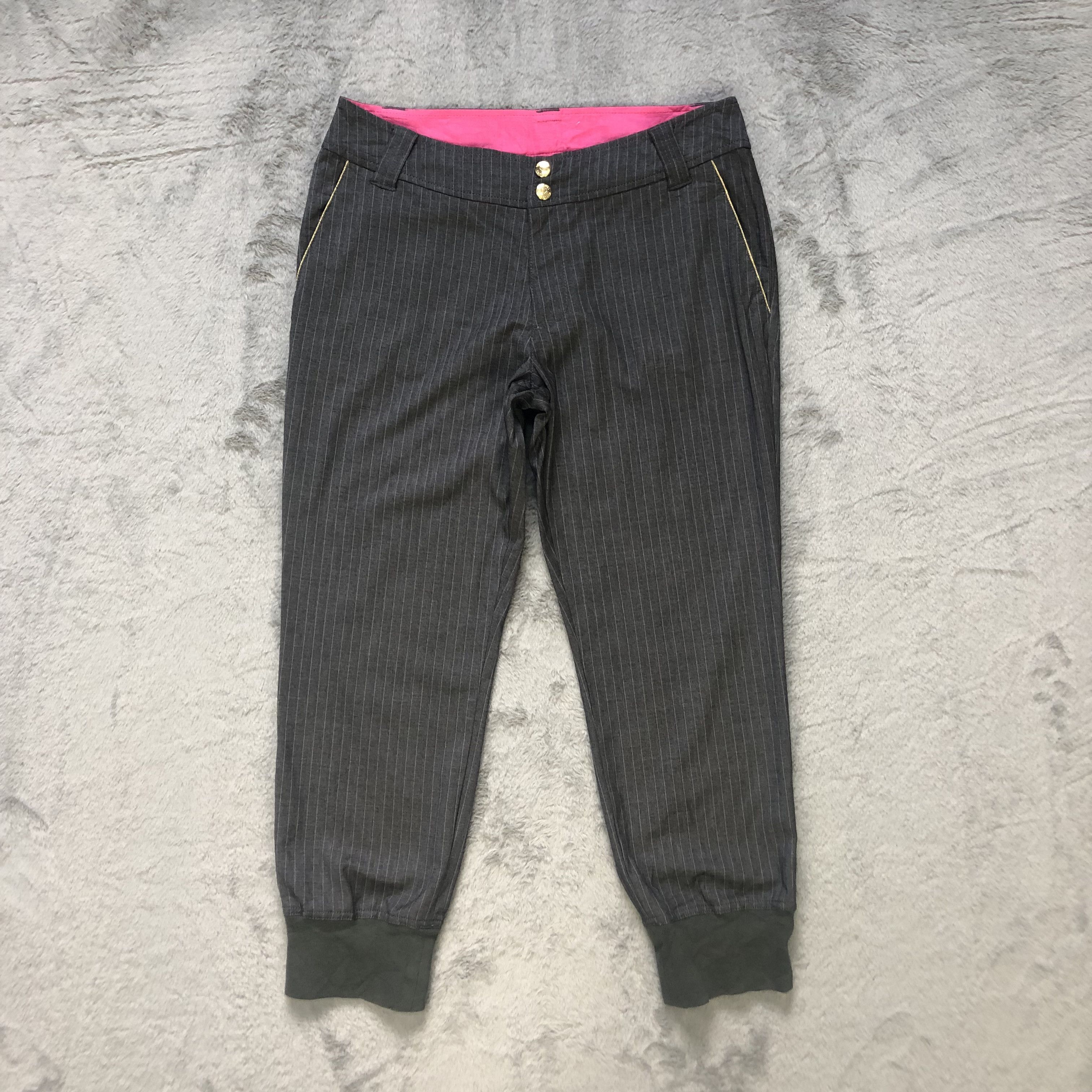 Japanese Brand NO7 SAMANTHA THAVASA STRIPES CAPRI PANT #6633-77 Size 30" / US 8 / IT 44 - 1 Thumbnail