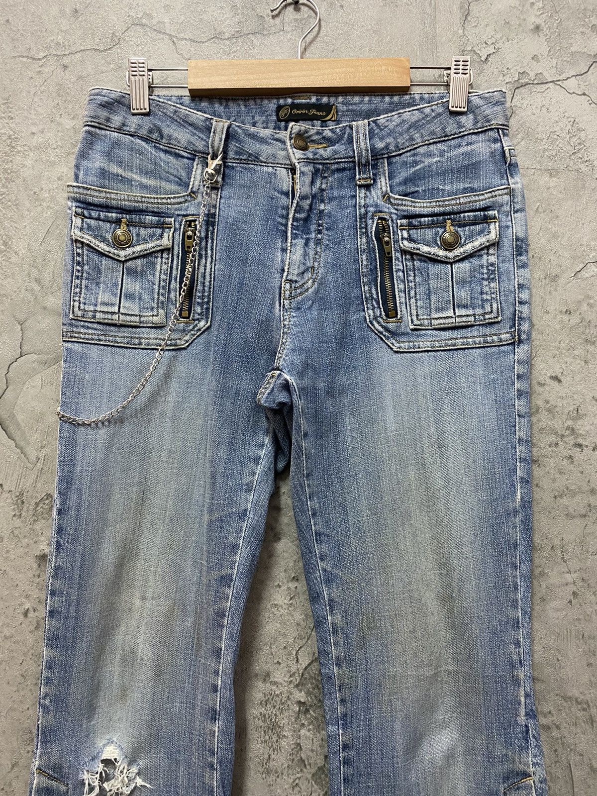 Japanese Brand Vintage Oririn Jeans Bush Pocket Button Up Ankle Flared Size US 28 / EU 44 - 6 Thumbnail
