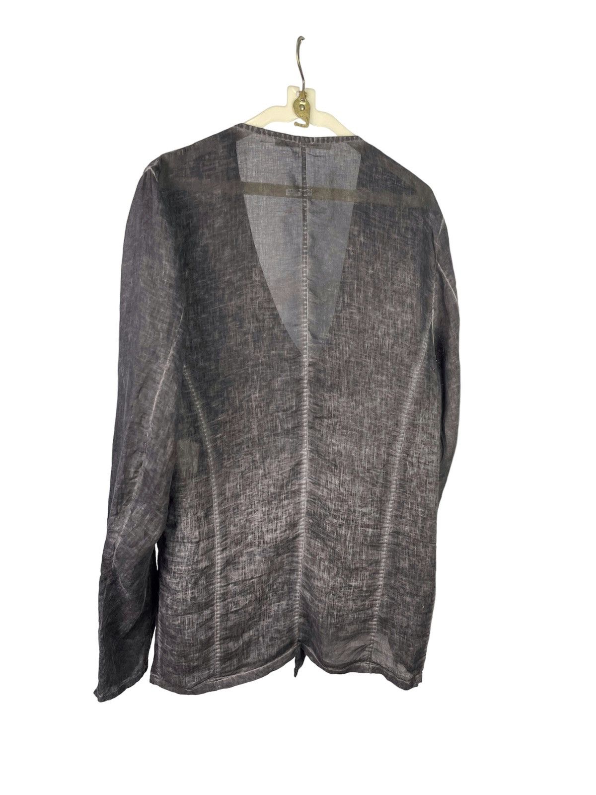 Poeme Bohemien SS/12 Poeme Bohemien black cold dyed linen overshirt jacket Size XXL / US 16-18 / IT 52-54 - 4 Thumbnail
