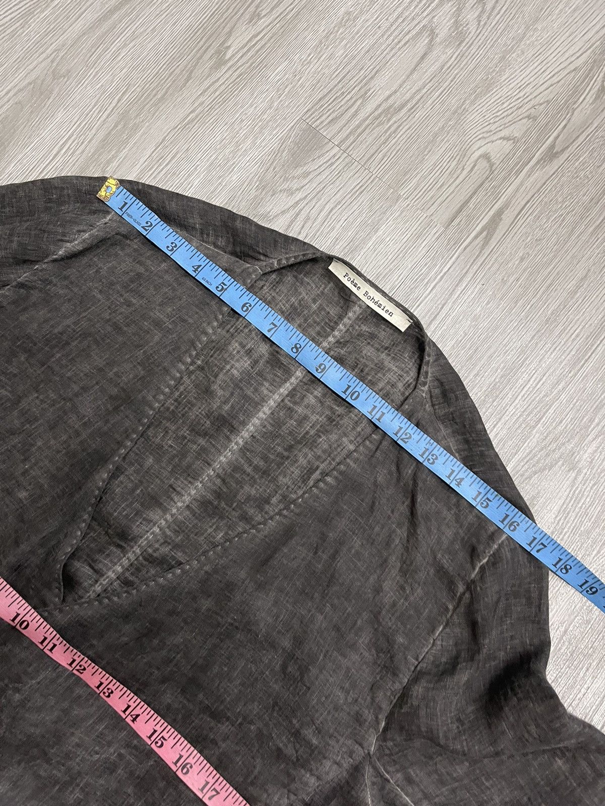 Poeme Bohemien SS/12 Poeme Bohemien black cold dyed linen overshirt jacket Size XXL / US 16-18 / IT 52-54 - 11 Thumbnail