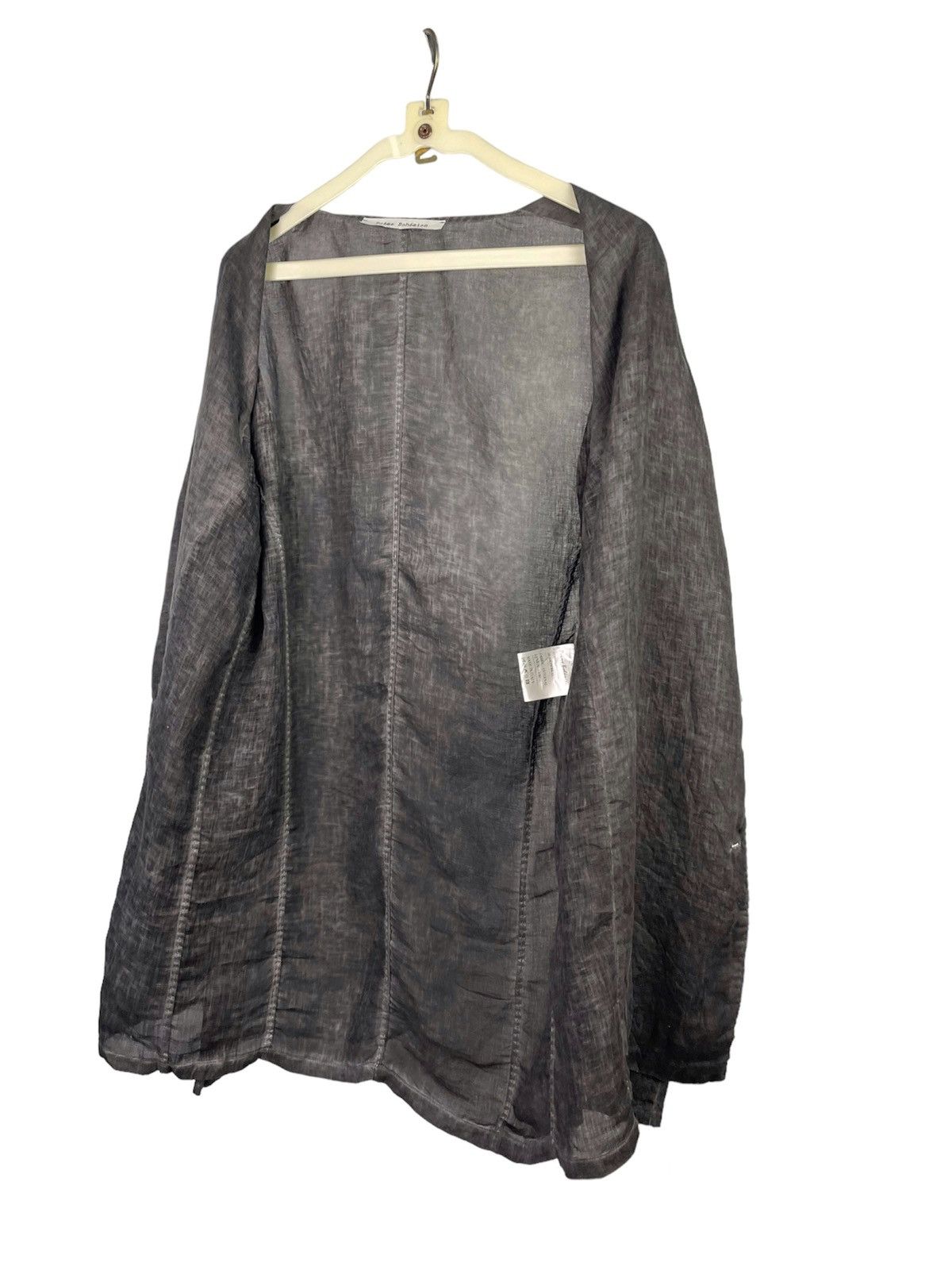 Poeme Bohemien SS/12 Poeme Bohemien black cold dyed linen overshirt jacket Size XXL / US 16-18 / IT 52-54 - 5 Thumbnail