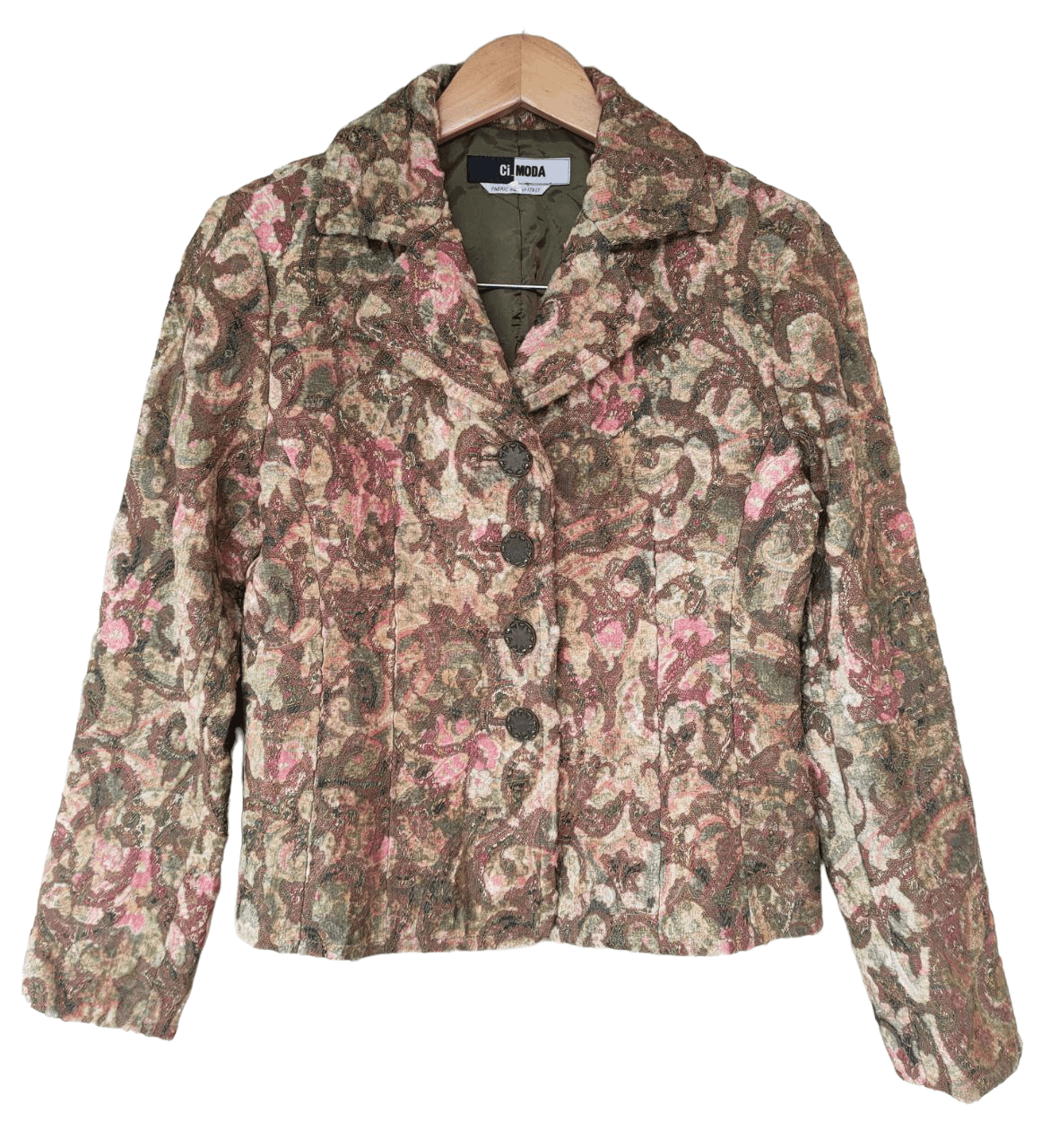 image of Vintage Japanese Ci Moda Jacket in Beige, Women's (Size Small)