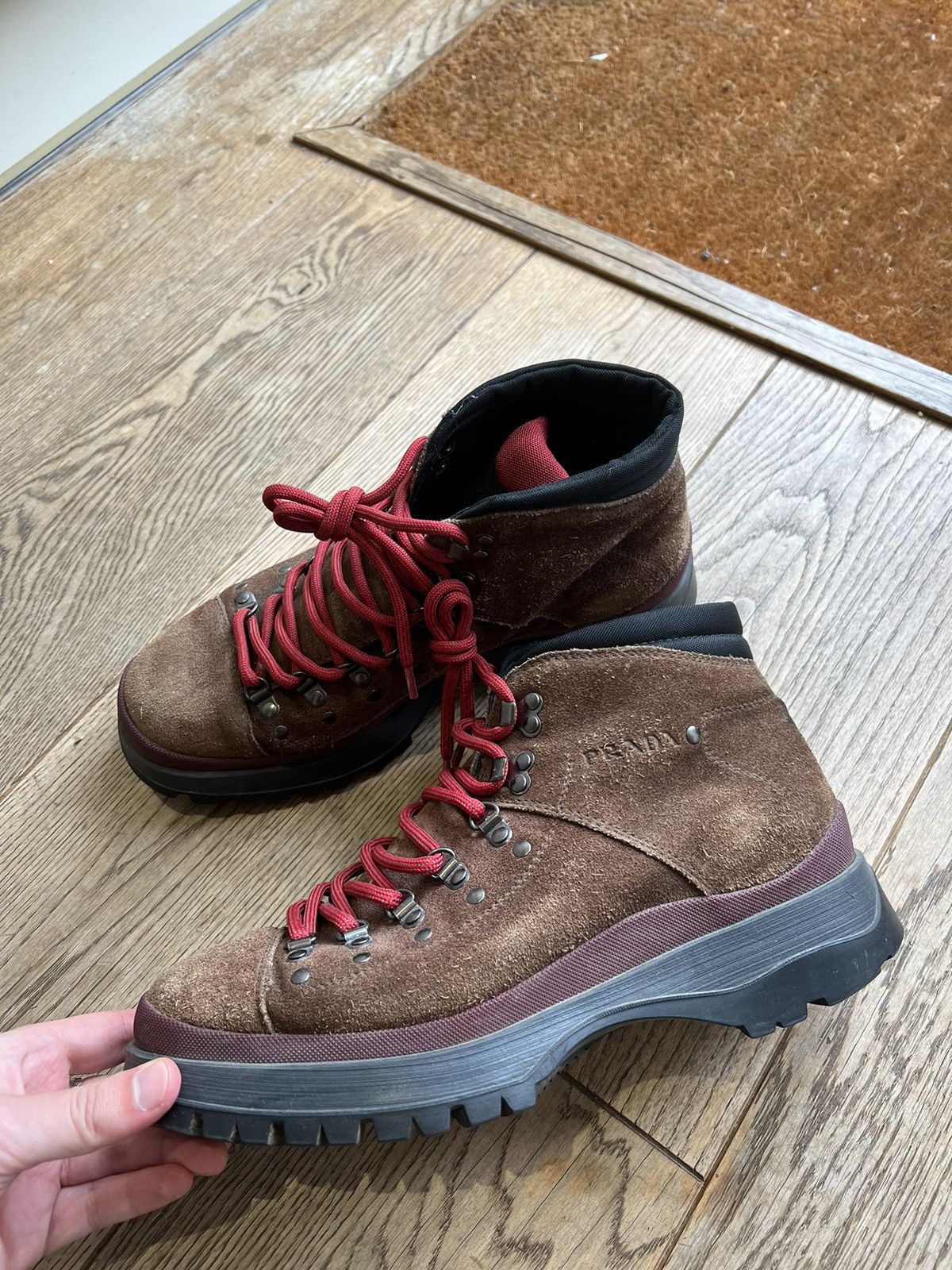 Prada Suede Hiking Boots Grailed