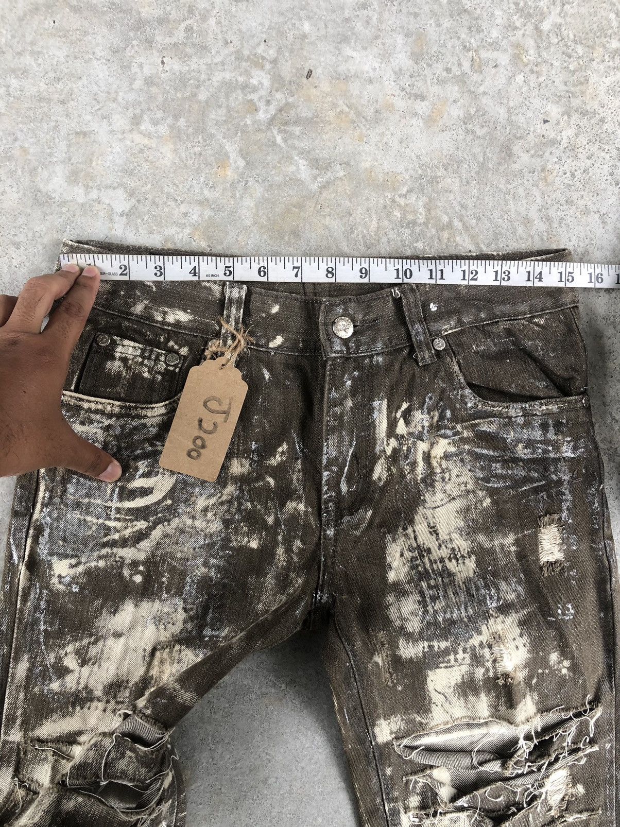 If Six Was Nine Hiderock Paint Splatter Distressed Jeans Size US 30 / EU 46 - 20 Thumbnail