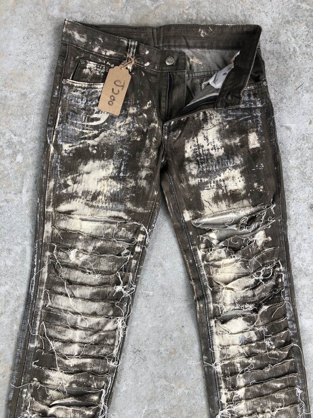If Six Was Nine Hiderock Paint Splatter Distressed Jeans Size US 30 / EU 46 - 3 Thumbnail